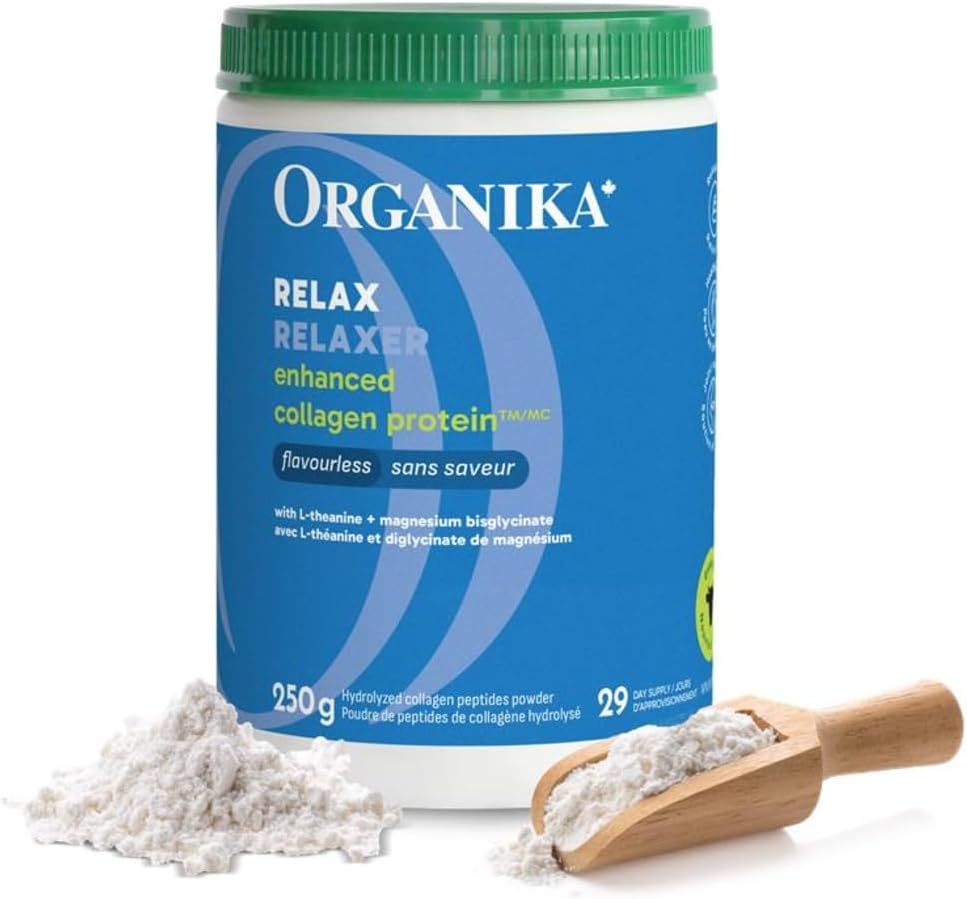 Detalle de Organika 620365018580 Enhanced Collagen Relax Powder, Unflavoured, 250 g