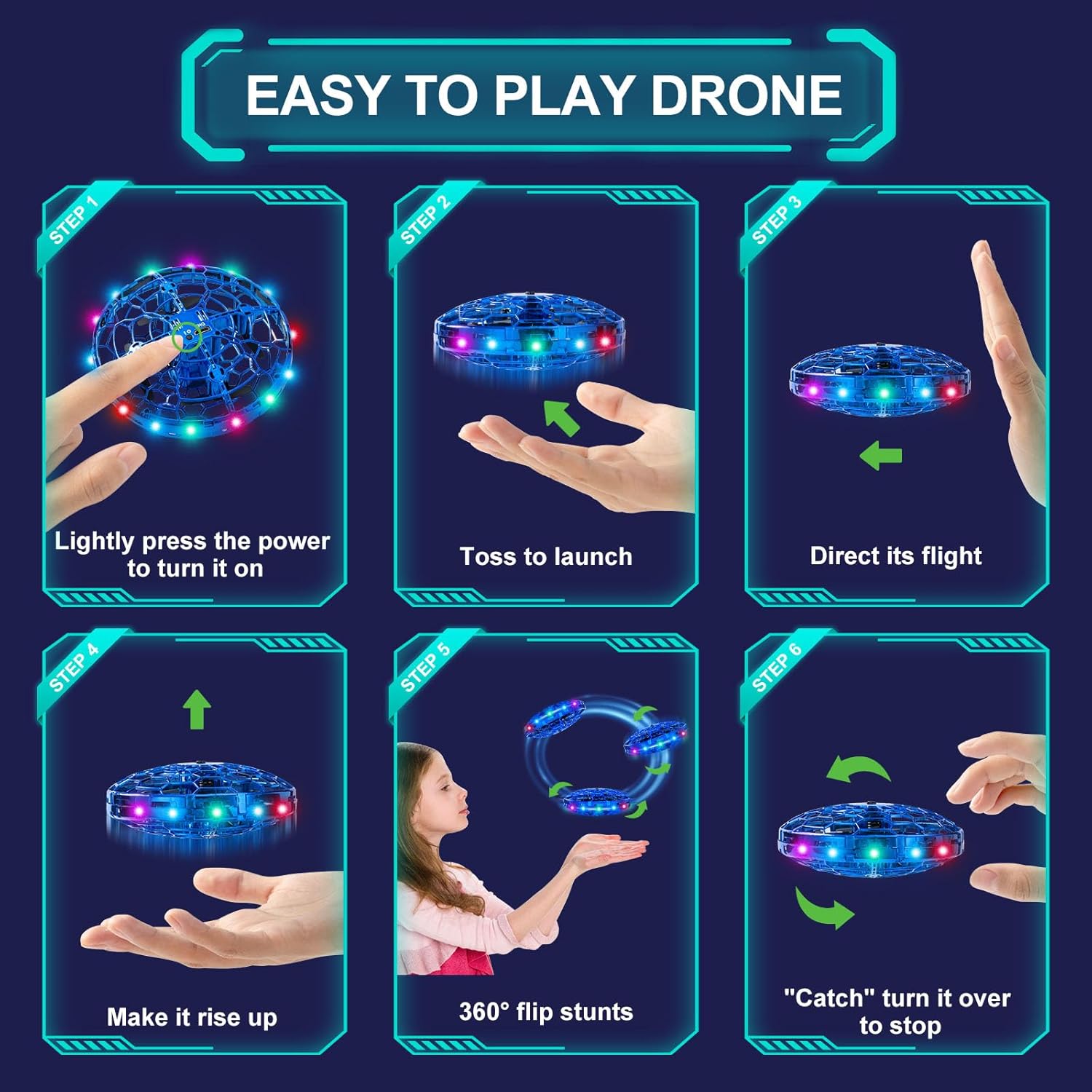 Detalle 2 de ETPlanet Hand Operated Flying Toy Drone