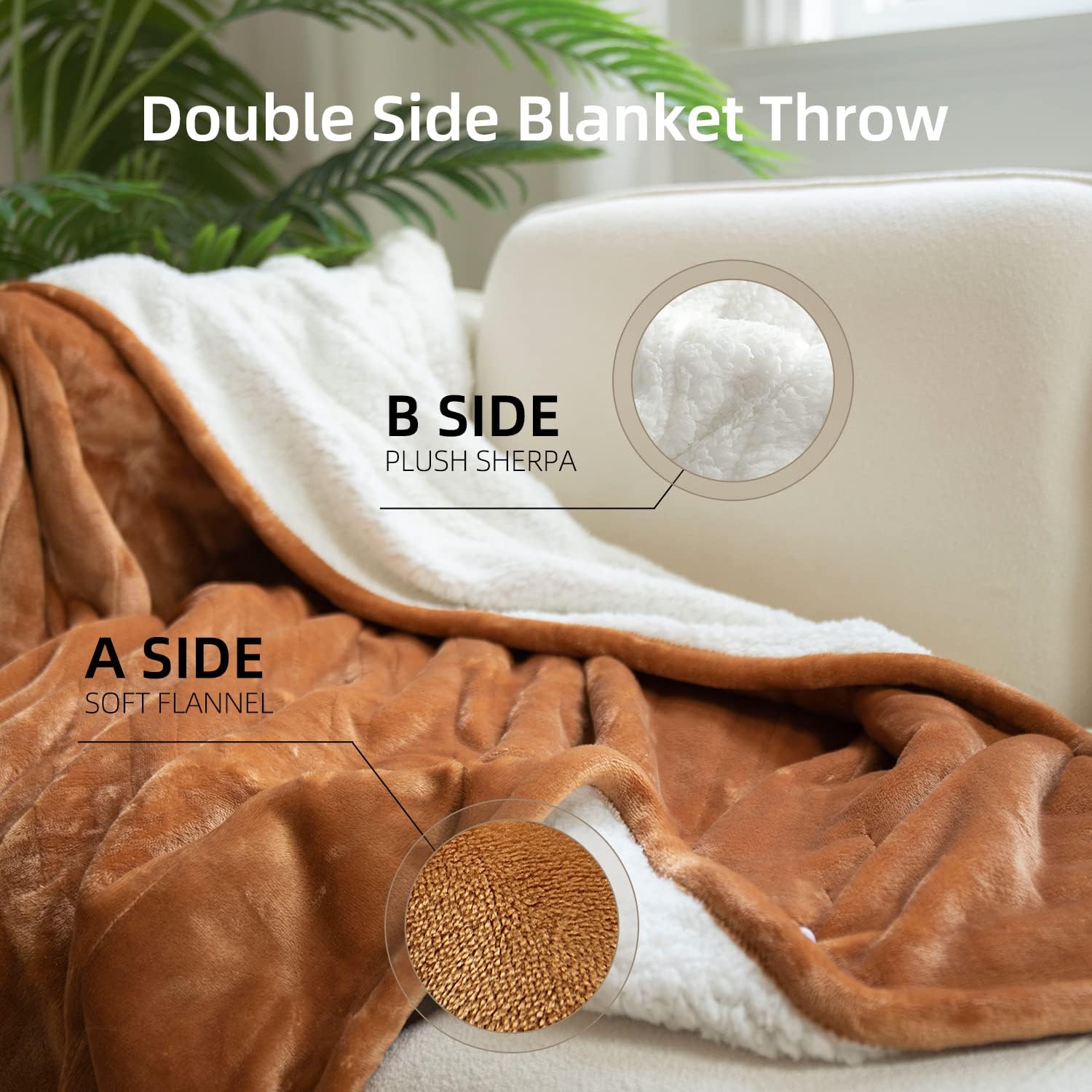 Thumbnail 4 de GOTCOZY TW1-E-F Heated Throw Blanket, Biscuit, 50" x 60", 4 Heat Settings