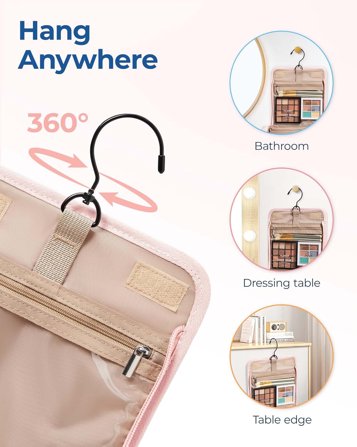 Thumbnail 5 de BAGSMART Make-Up Organizer Groß Rosa