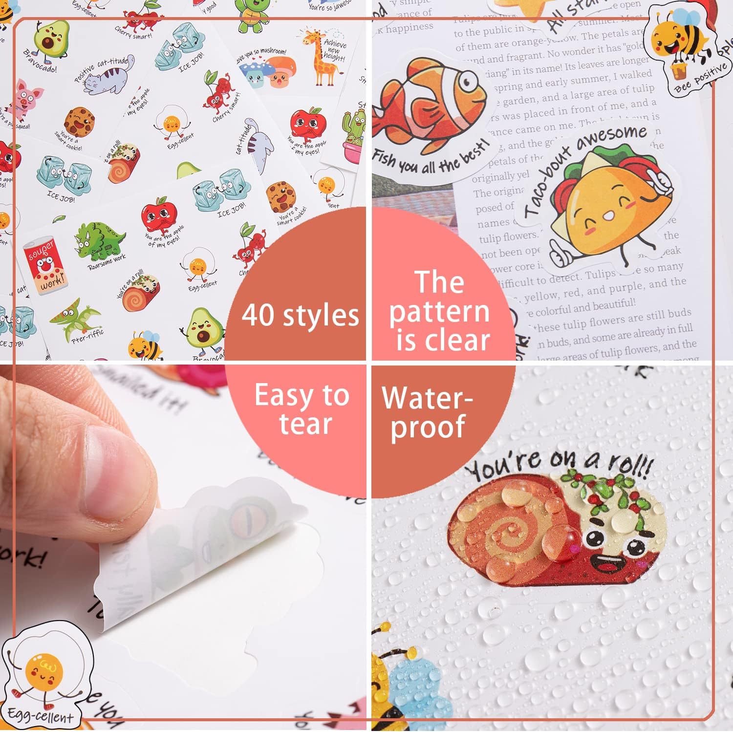 Detalle 2 de Wakawaga wakawaga-1 Motivational Classroom Stickers, 800-Piece Vinyl Set