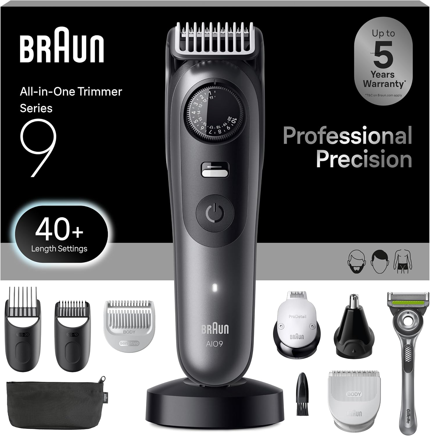 Detalle de Braun AIO 9535 120 min cordless trimmer