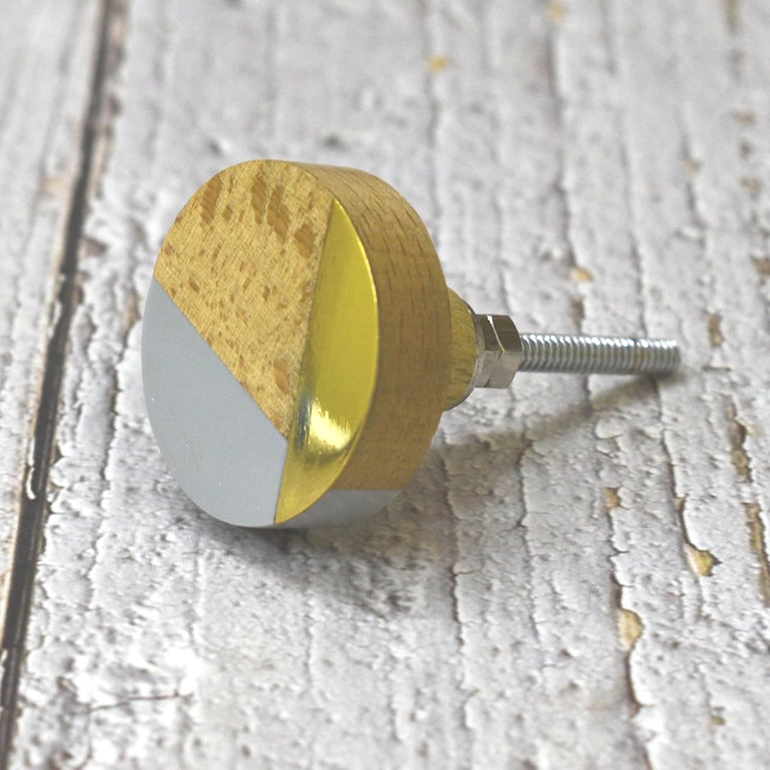 Thumbnail 5 de ARTISNO Three Tone Gold Designs Holz-Resin-Knöpfe im Vintage-Stil – runde Tür-/Schrankknäufe (Durchmesser 37 mm, für Türen bis 30 mm)