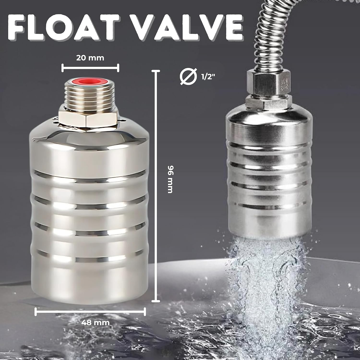 Detalle 2 de MAGIC SELECT V0232 automatisk flottörventil, 1/2 tum, 304 rostfritt stål