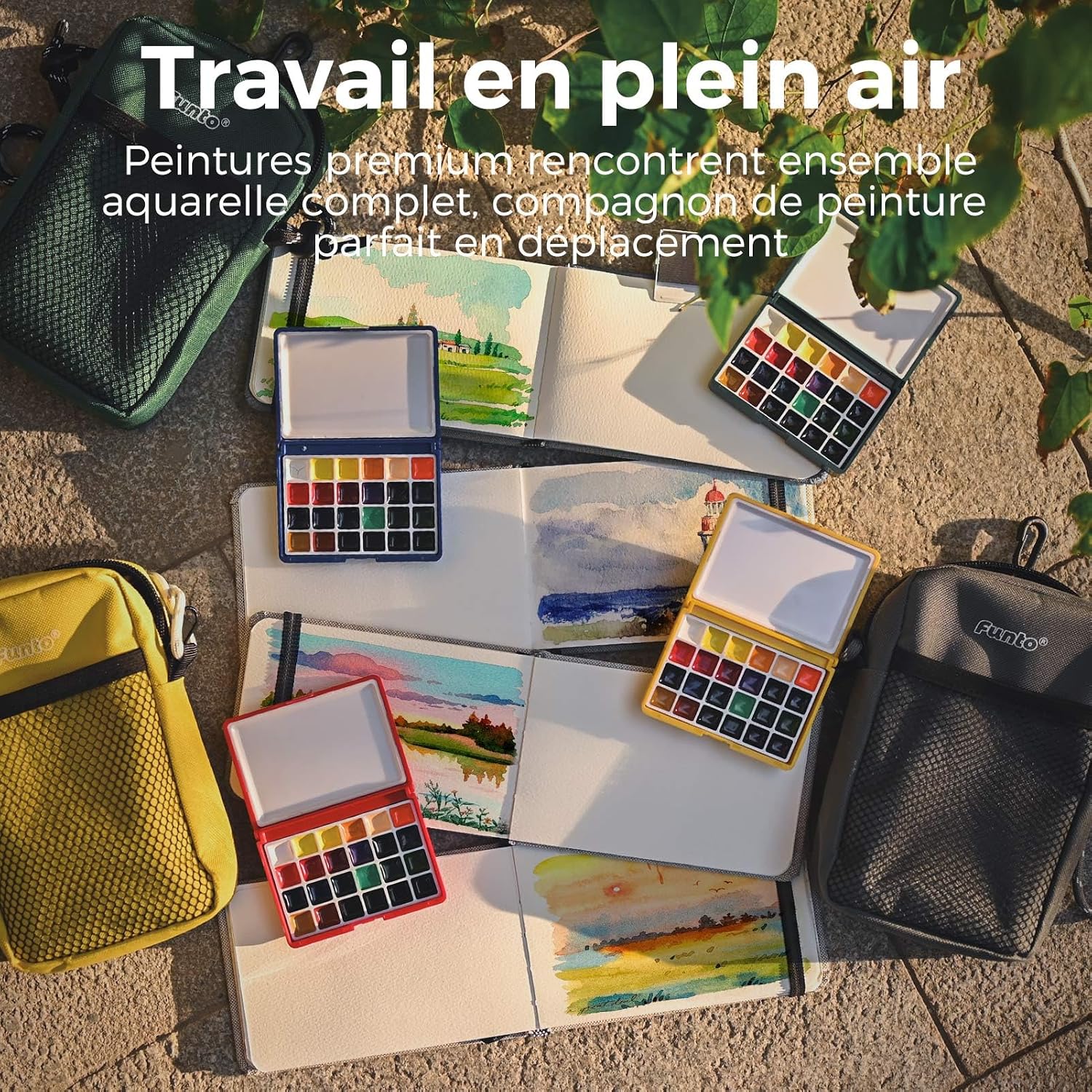 Thumbnail 5 de Funto Mini Watercolor Paint Set 24 couleurs voyage