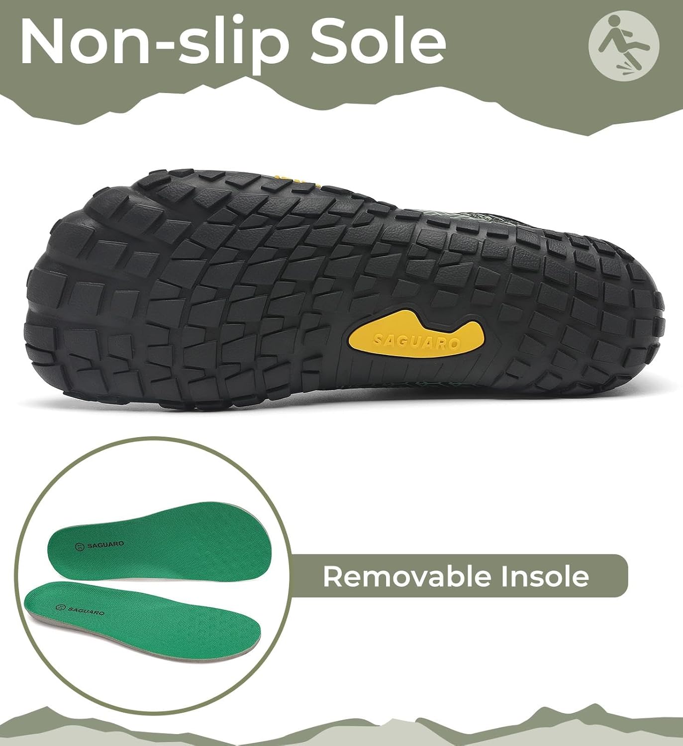 Detalle de SAGUARO Chaussure de Pieds Nus Femme/Barefoot Homme – respirante, flexible et pliable