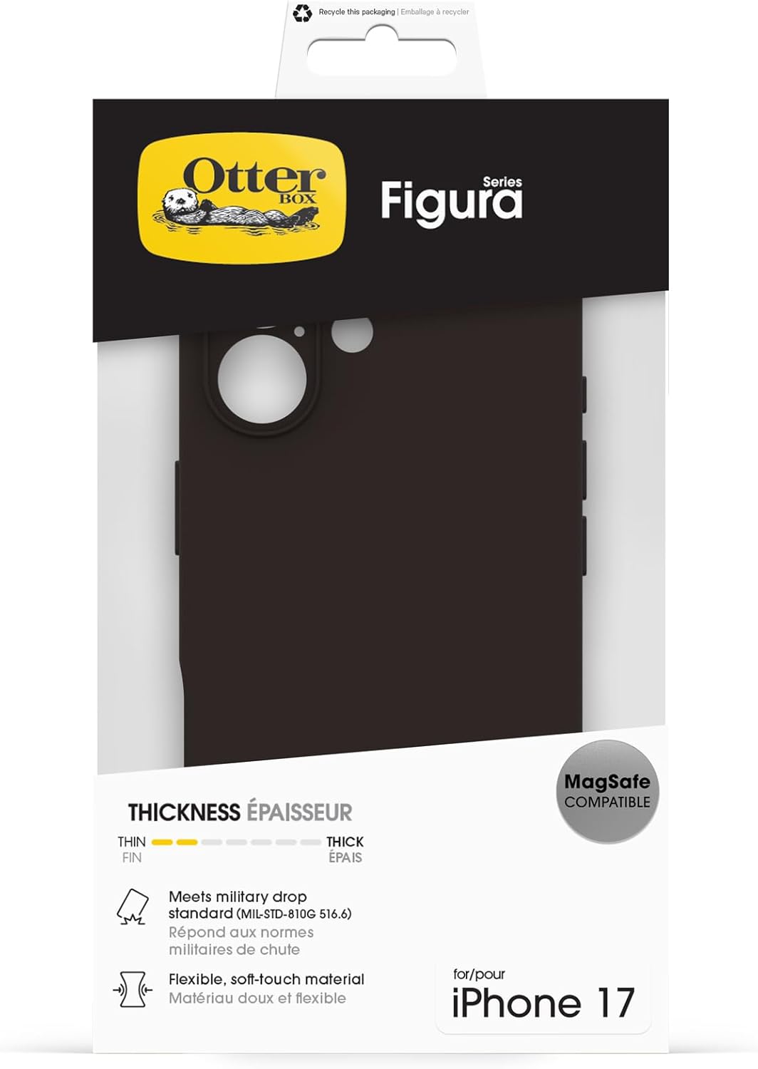 Detalle de OtterBox Figura Series MagSafe Cover per iPhone 17 – protezione ultralieve e resistente agli urti