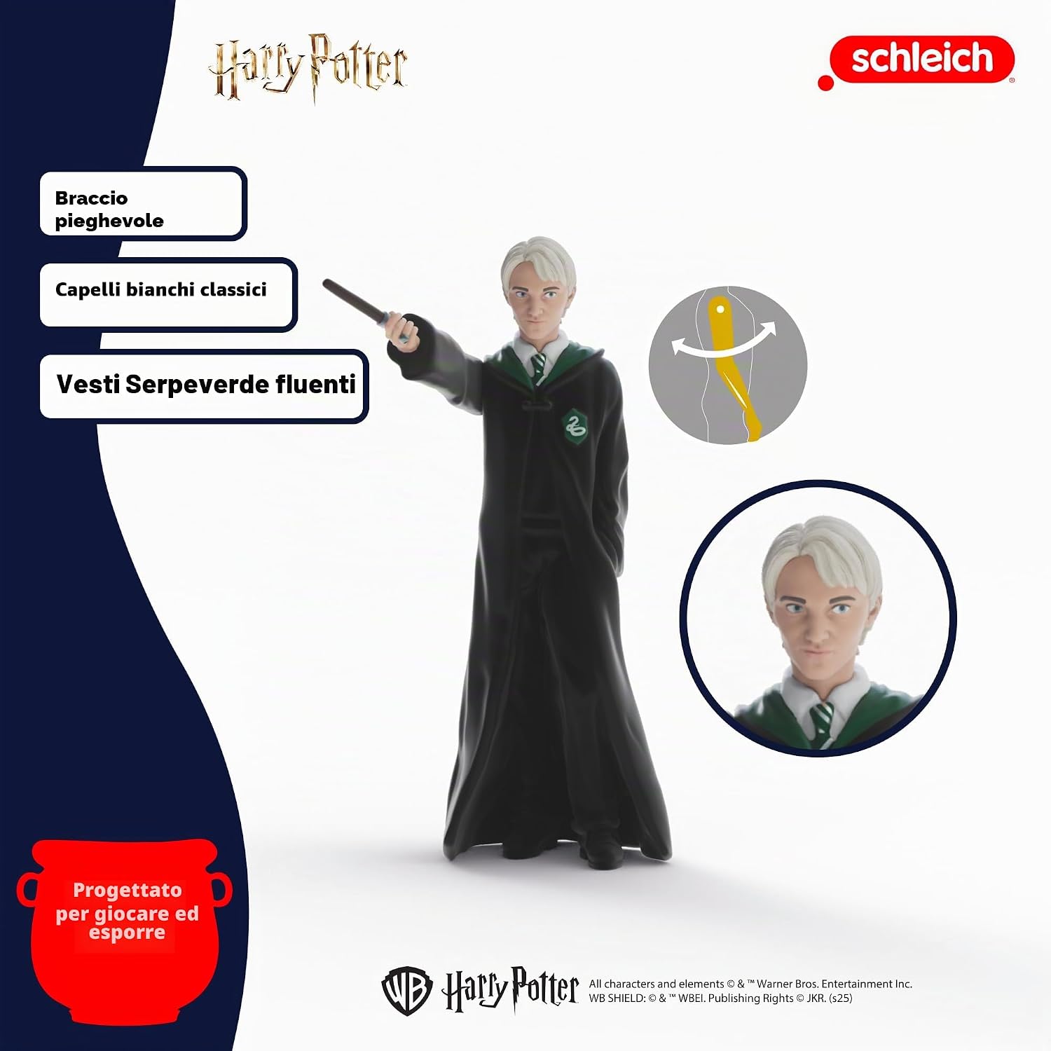 Detalle de Schleich Harry Potter 14907: Moody (Occhio di Malocchio) e Draco Malfoy con donnola, set da 3 figure articolate