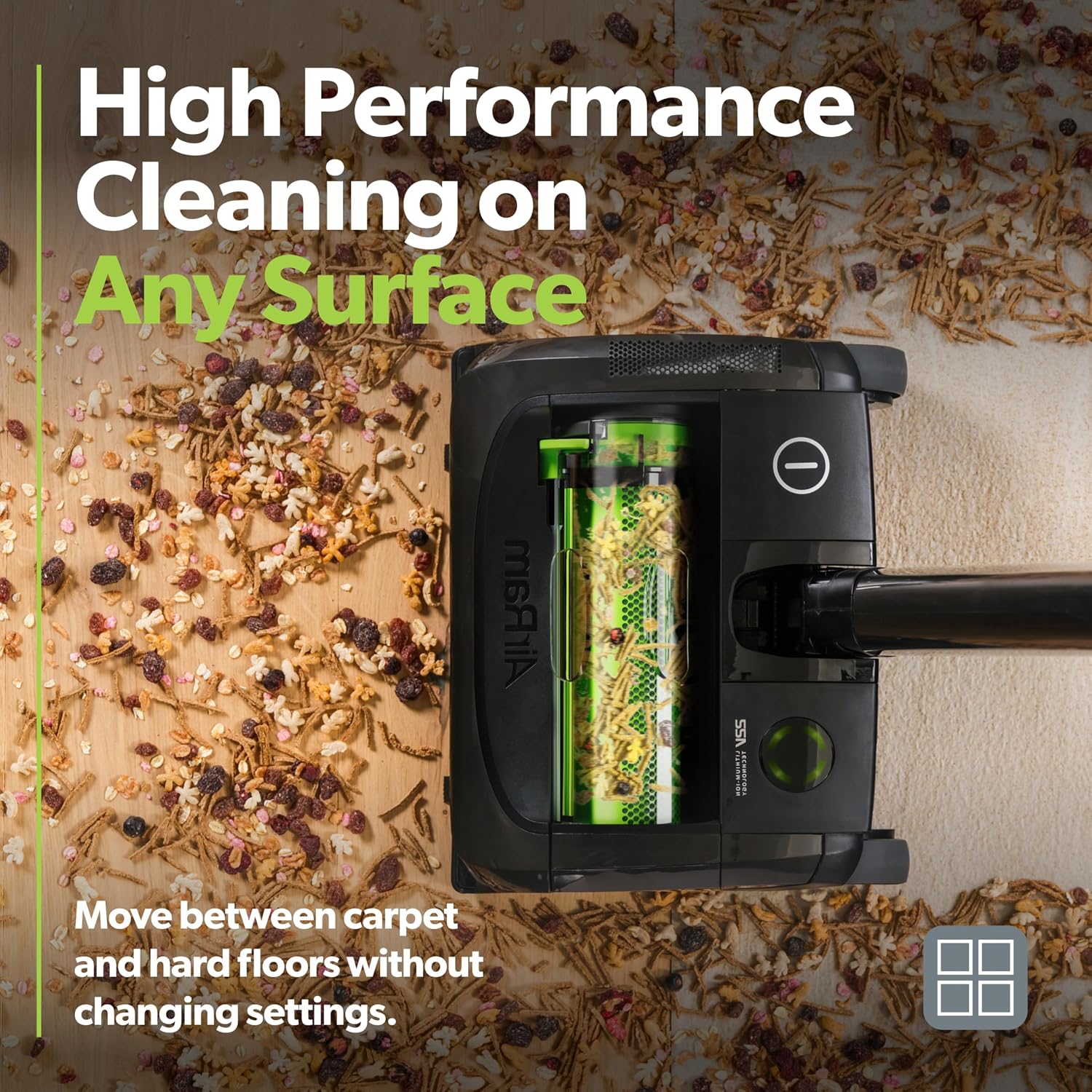 Detalle 2 de Gtech AirRAM MK2 K9 lightweight cordless vacuum with AirLoc pickup and 22V lithium-ion battery