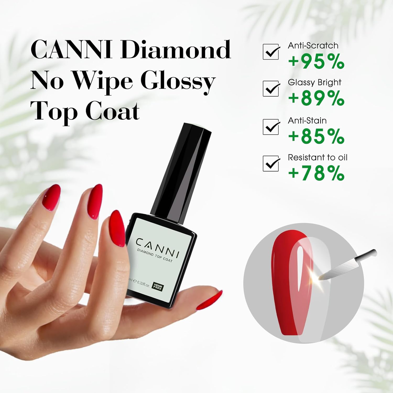 Detalle de CANNI 2 Pcs No Wipe Gel Top & Base Coat set 💅