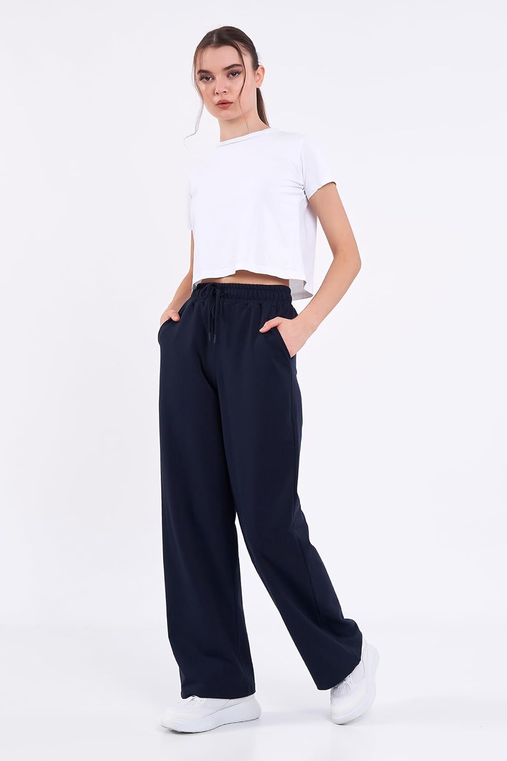 Thumbnail 2 de COMEOR Women’s Jogging Bottoms – lightweight breathable cotton straight-leg joggers with side pockets
