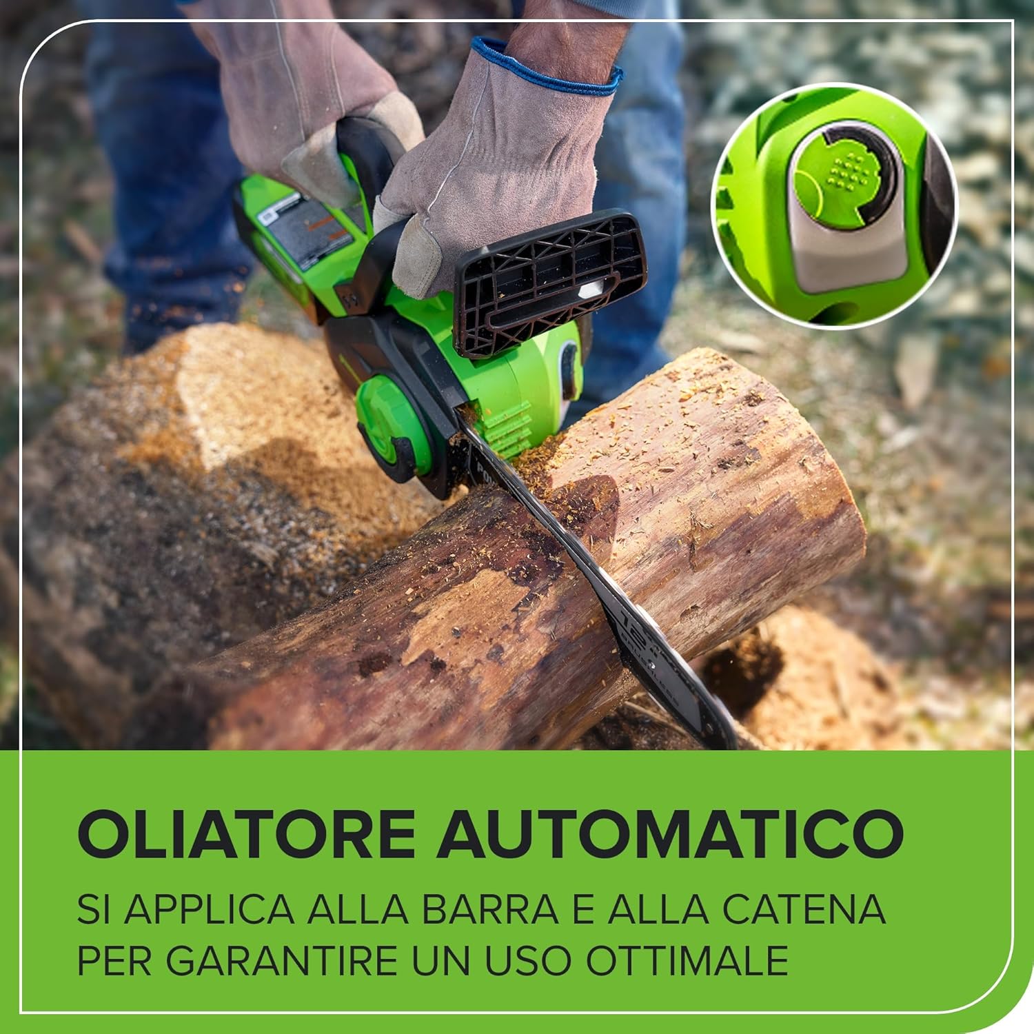 Thumbnail 5 de Greenworks GD24CS30 motosega a batteria 24V brushless, barra 30 cm (senza batteria e caricabatterie)