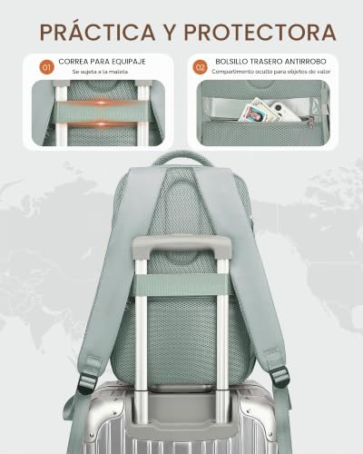 Detalle 1 de Yankony mochila de cabina 45 × 36 × 20 con apertura 180° y acceso para portátil
