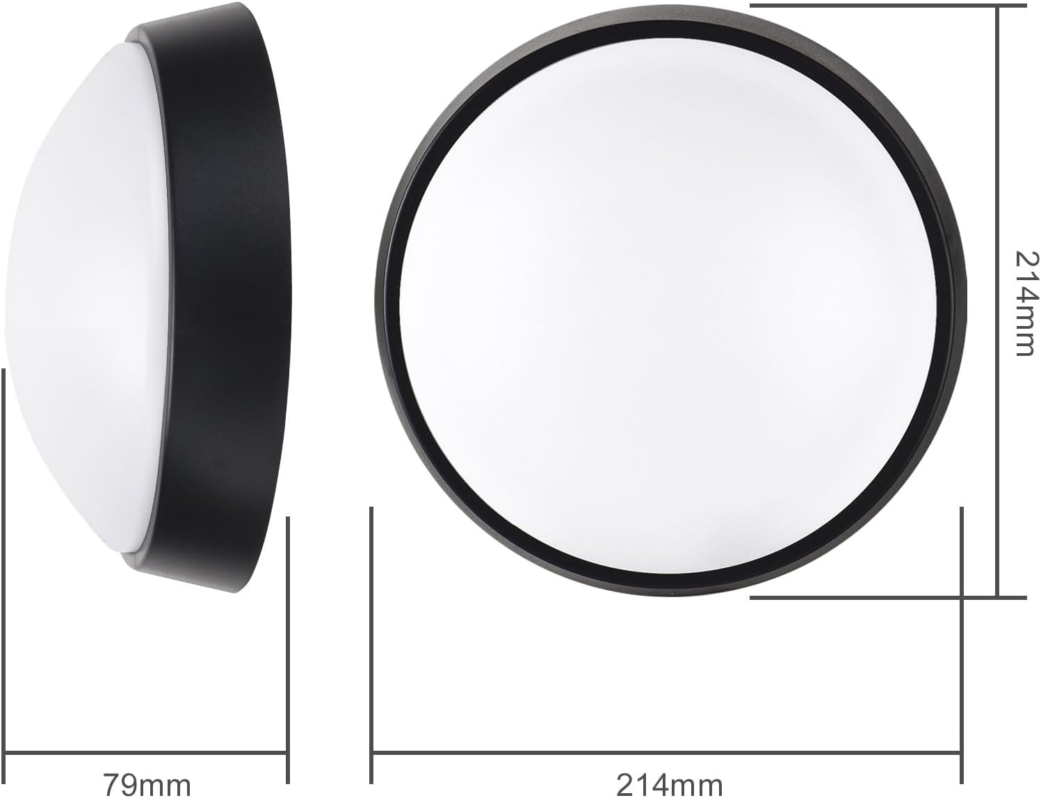 Detalle 1 de Bulkhead LED 18W IP65 Round Dome Light 2 Pack