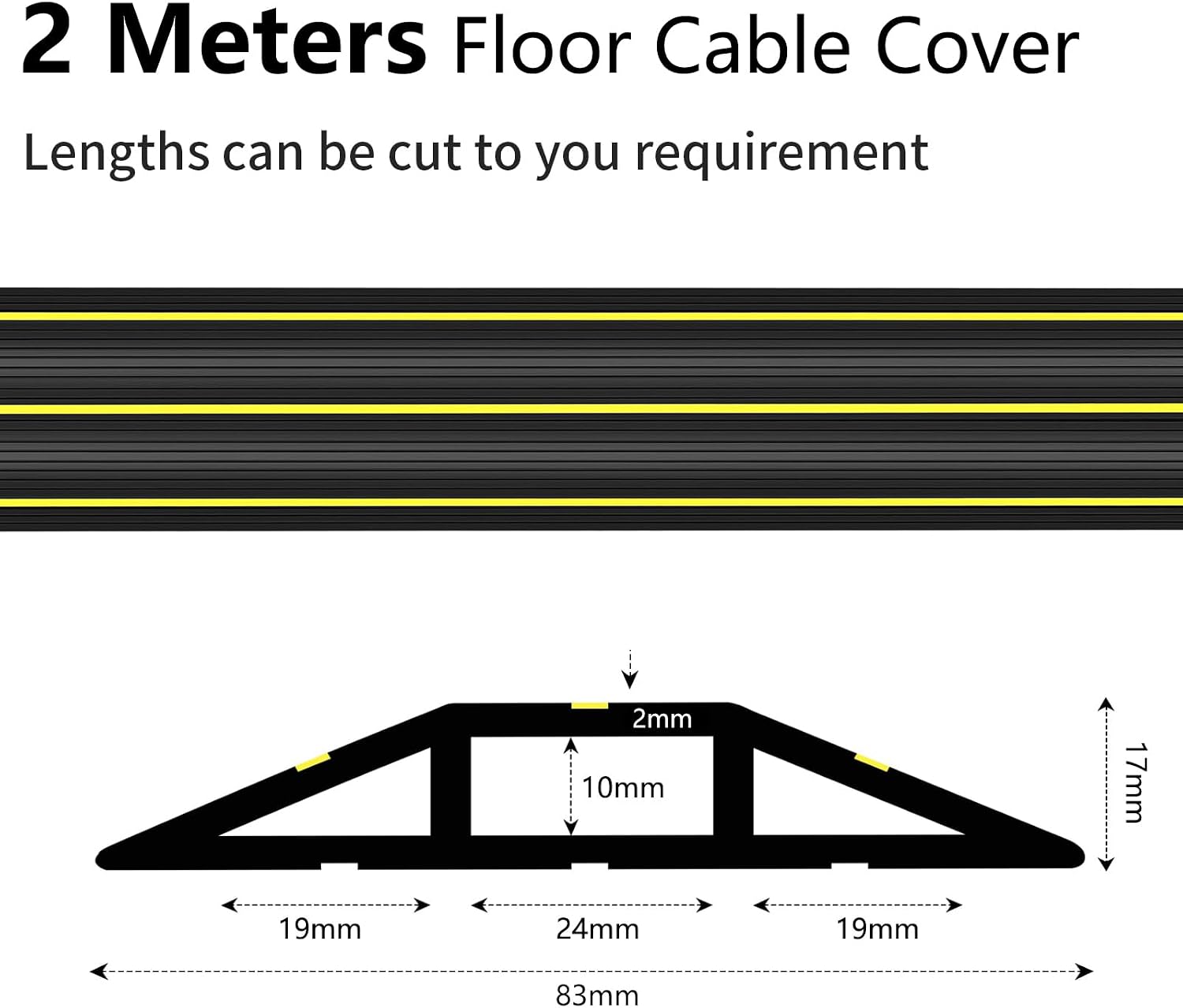 Thumbnail 5 de Hniuyun Floor Cable Cover: 2m Triple Channel PVC Protector for Wires on Floor