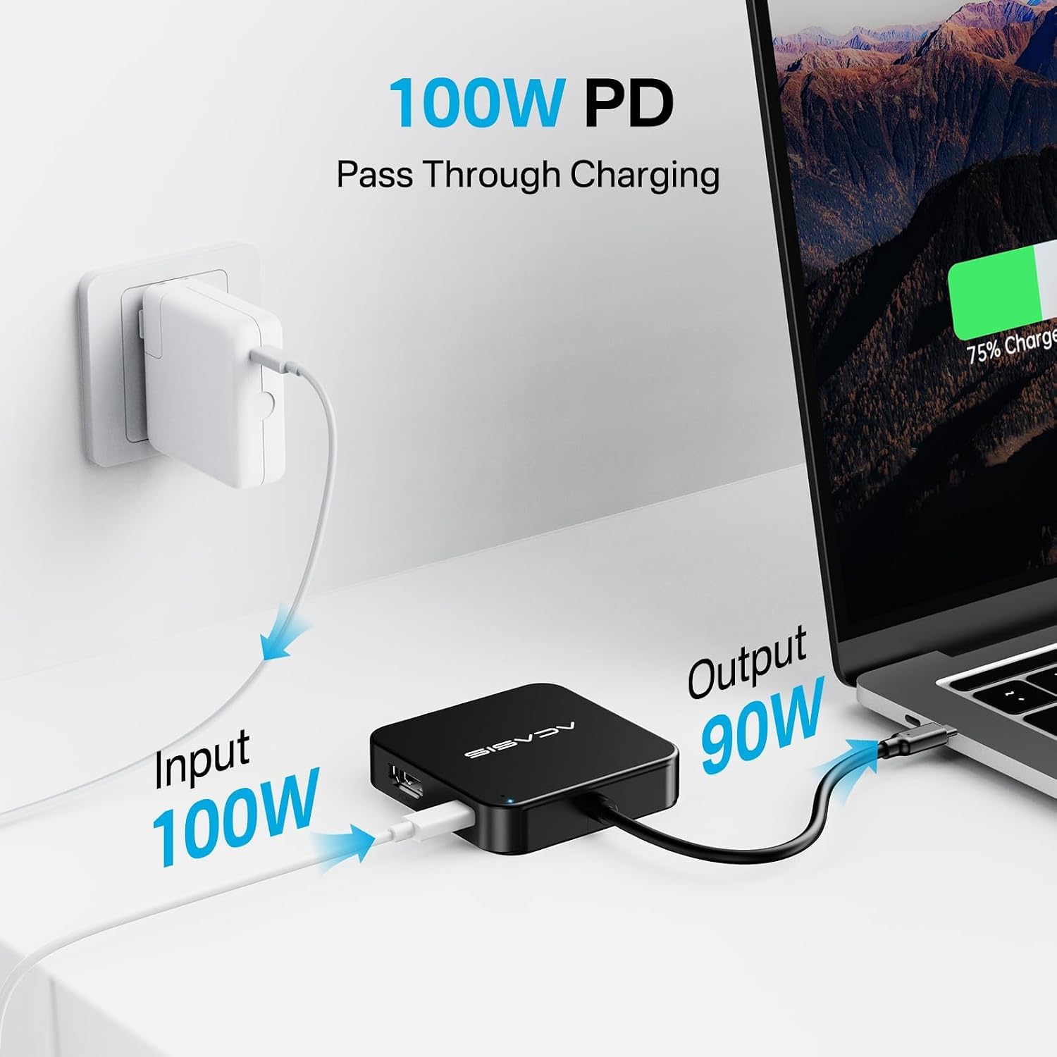 Detalle 1 de ACASIS AC-HC31-A 6-in-1 USB-C Hub with 10Gbps, 4K 60Hz HDMI and 100W PD