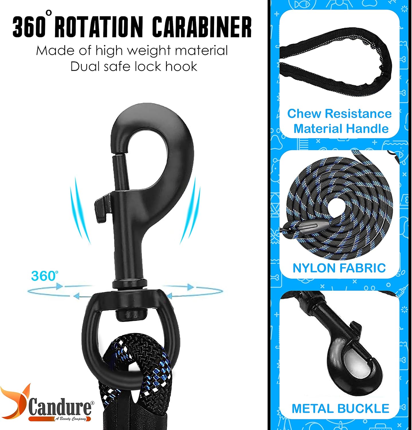 Detalle de Candure Dog Lead 5 FT reflective rope
