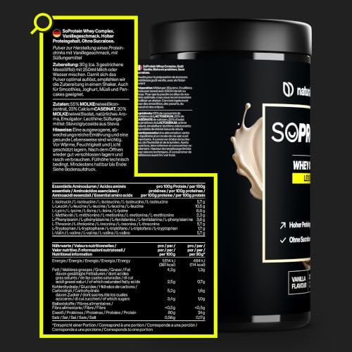 Thumbnail 6 de Natural Elements Whey Protein Pulver Vanille 1 kg – 25 g Protein pro Portion