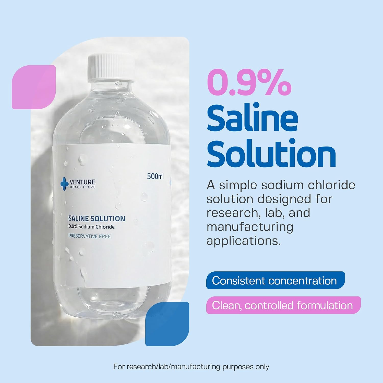 Detalle 1 de 0.9%生理食塩水 滅菌ラボグレード 0.22μmろ過 500ml×4本