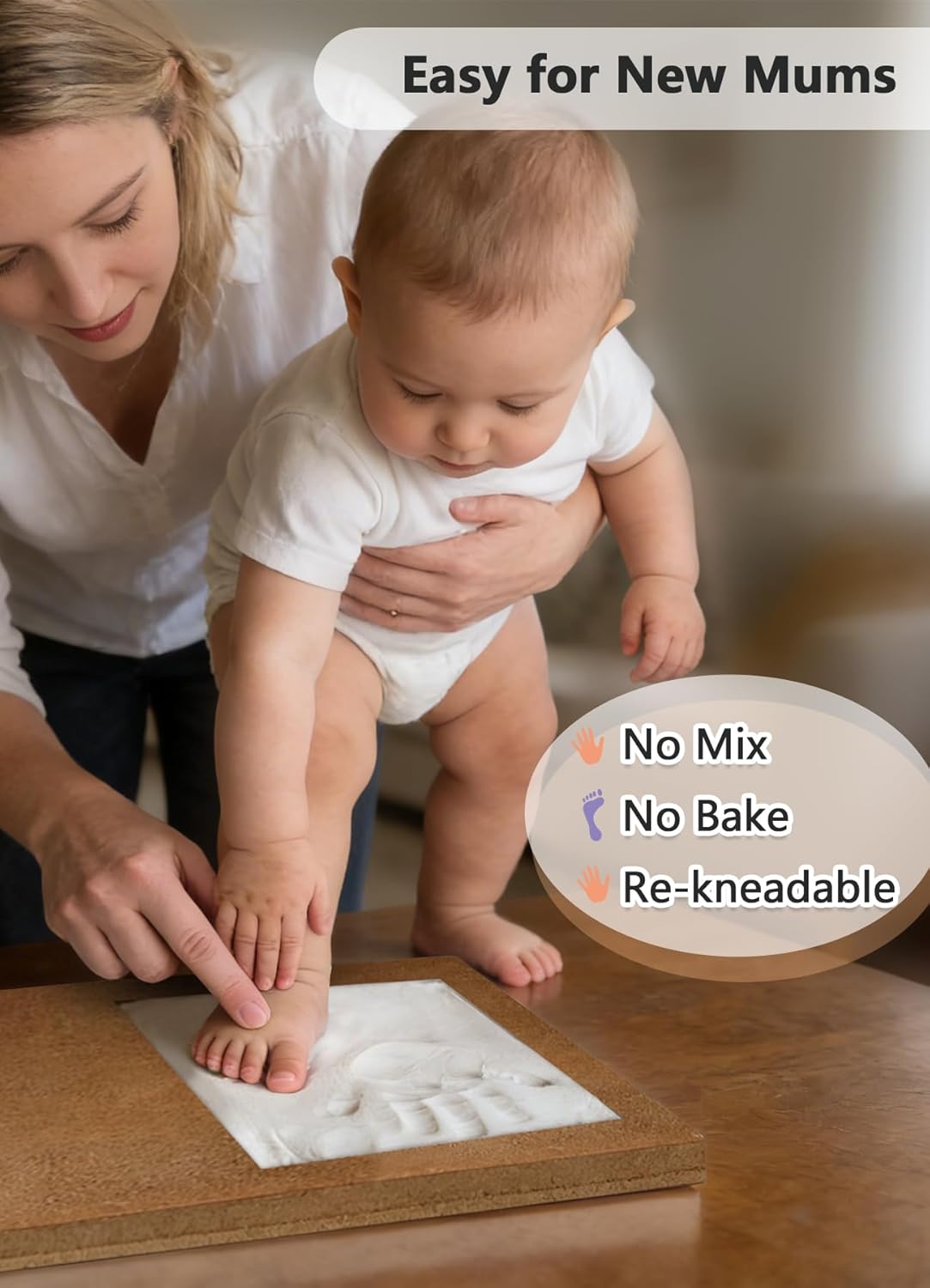 Detalle 2 de PewinGo Footprint & Handprint Clay Kit for Babies