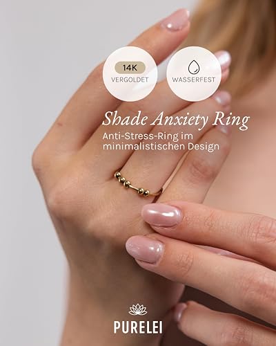 Detalle de Purelei Shade Anxiety Ring (Gold) – verstellbarer Edelstahl-Damenring, wasserfest und stressreduzierend