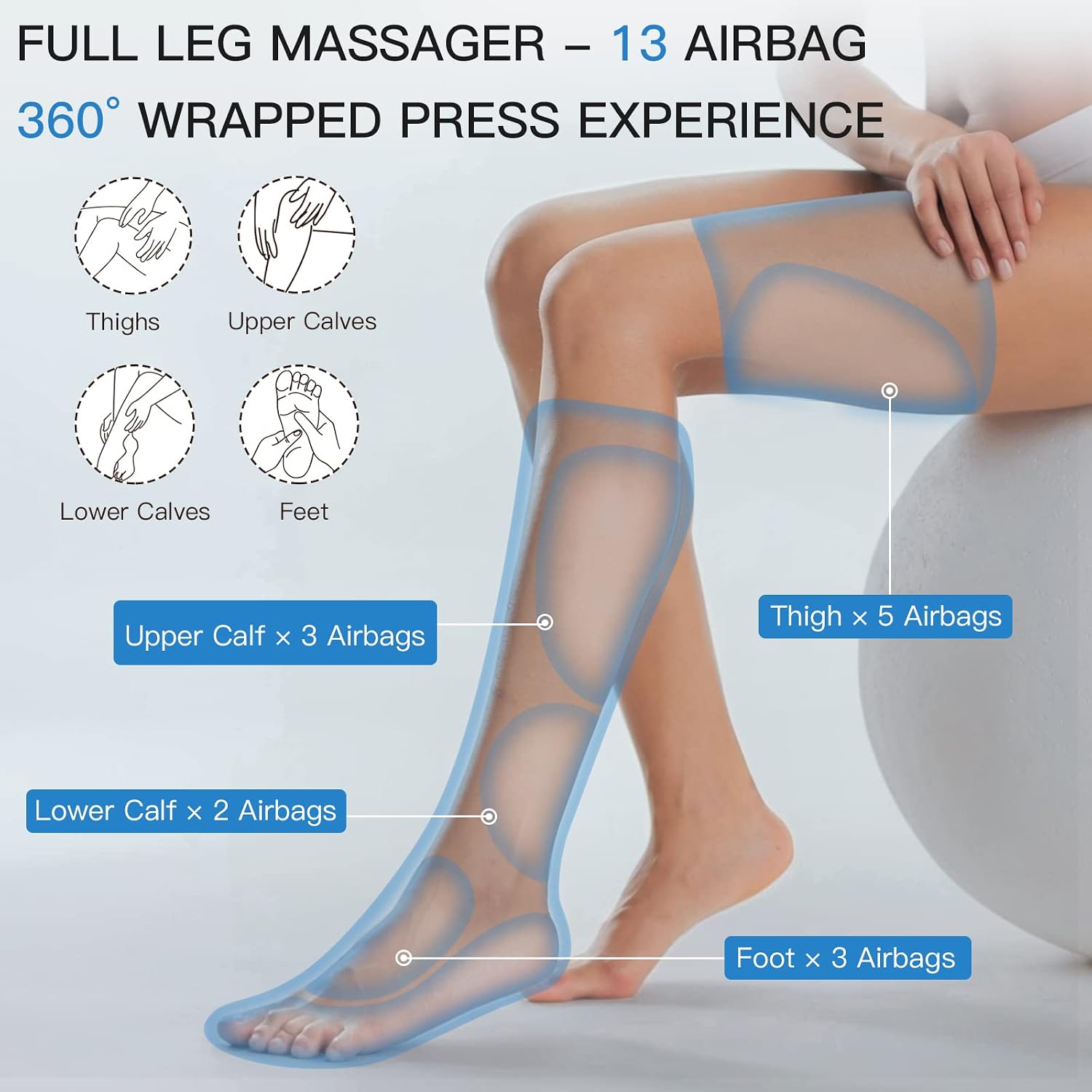 Thumbnail 3 de CINCOM Leg Massager with Heat and Compression
