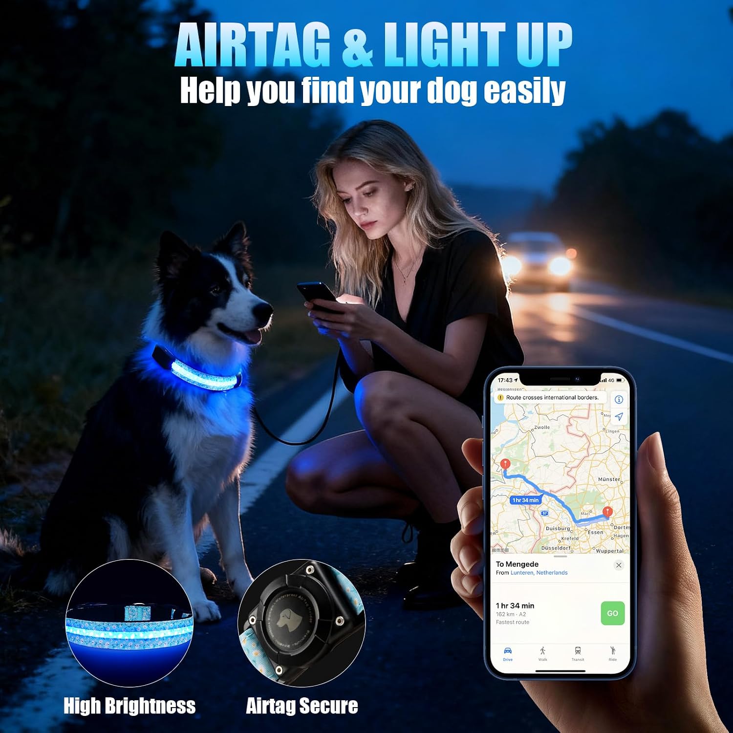 Detalle 1 de Zowpet LED Dog Collar, XL
