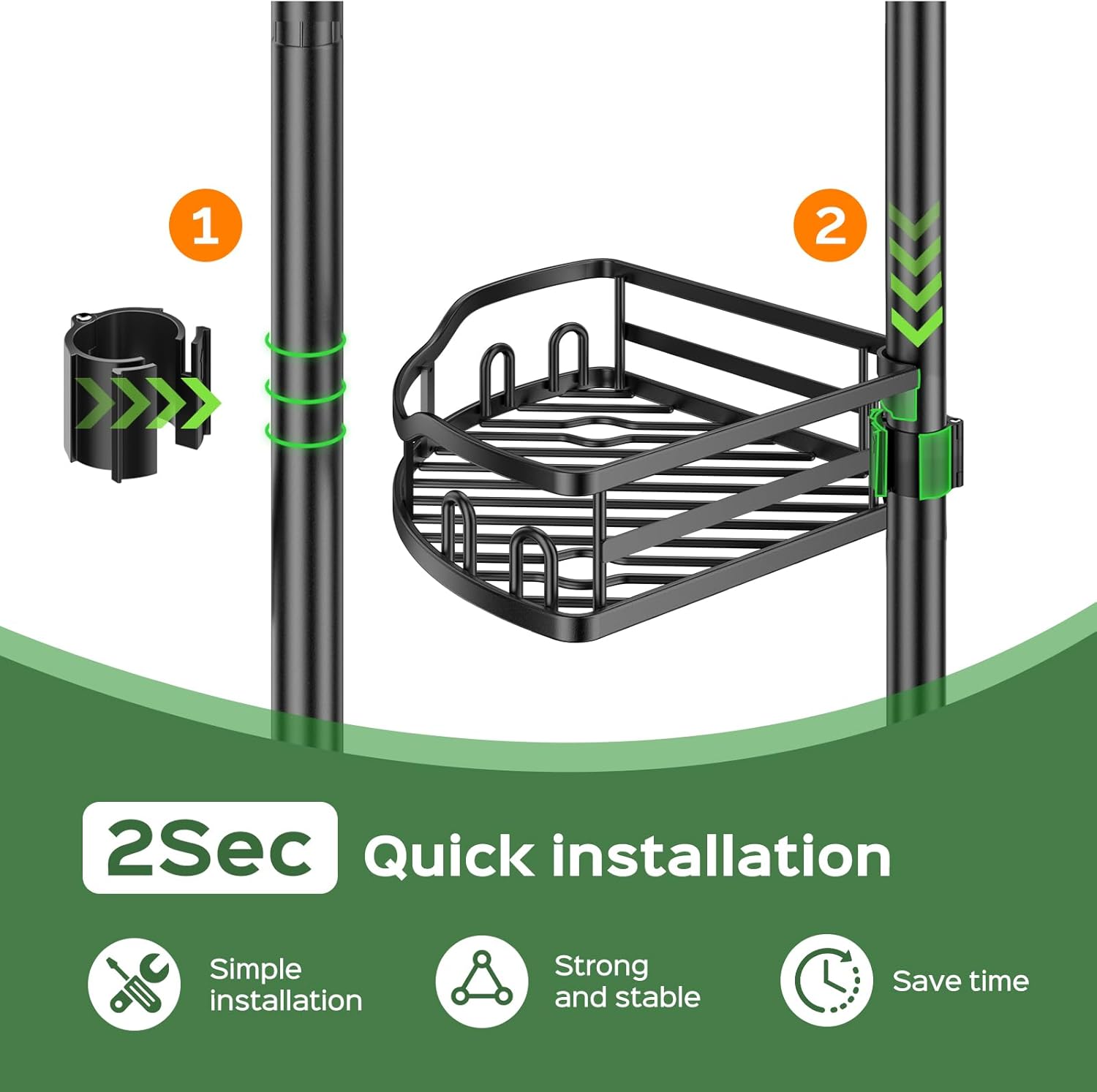 Thumbnail 5 de HAMITOR Shower Caddy Tension Pole 47–121"