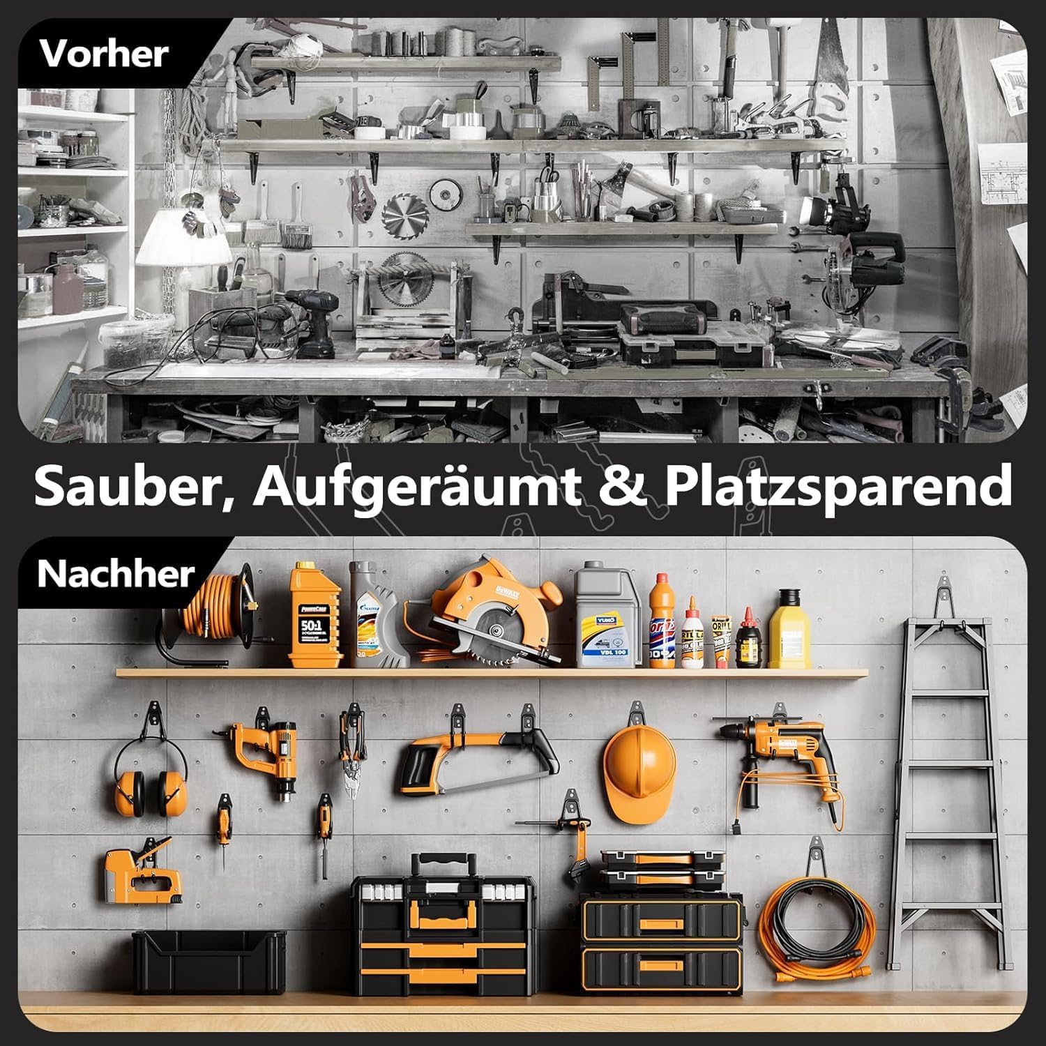 Detalle 2 de Kitmiido Wandhaken Garage 12er Set