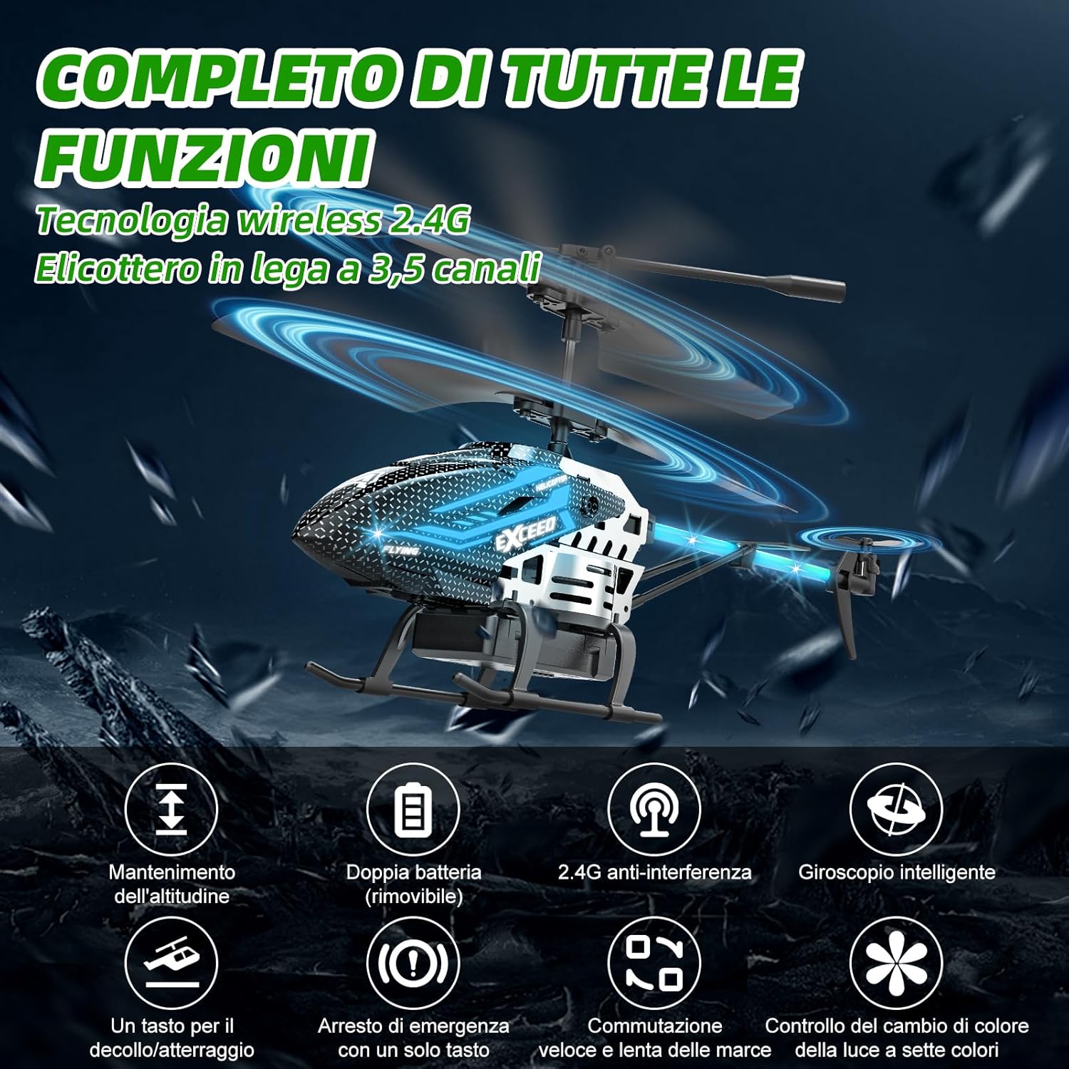 Detalle 2 de BuzzoXerex Elicottero RC 2.4G con LED