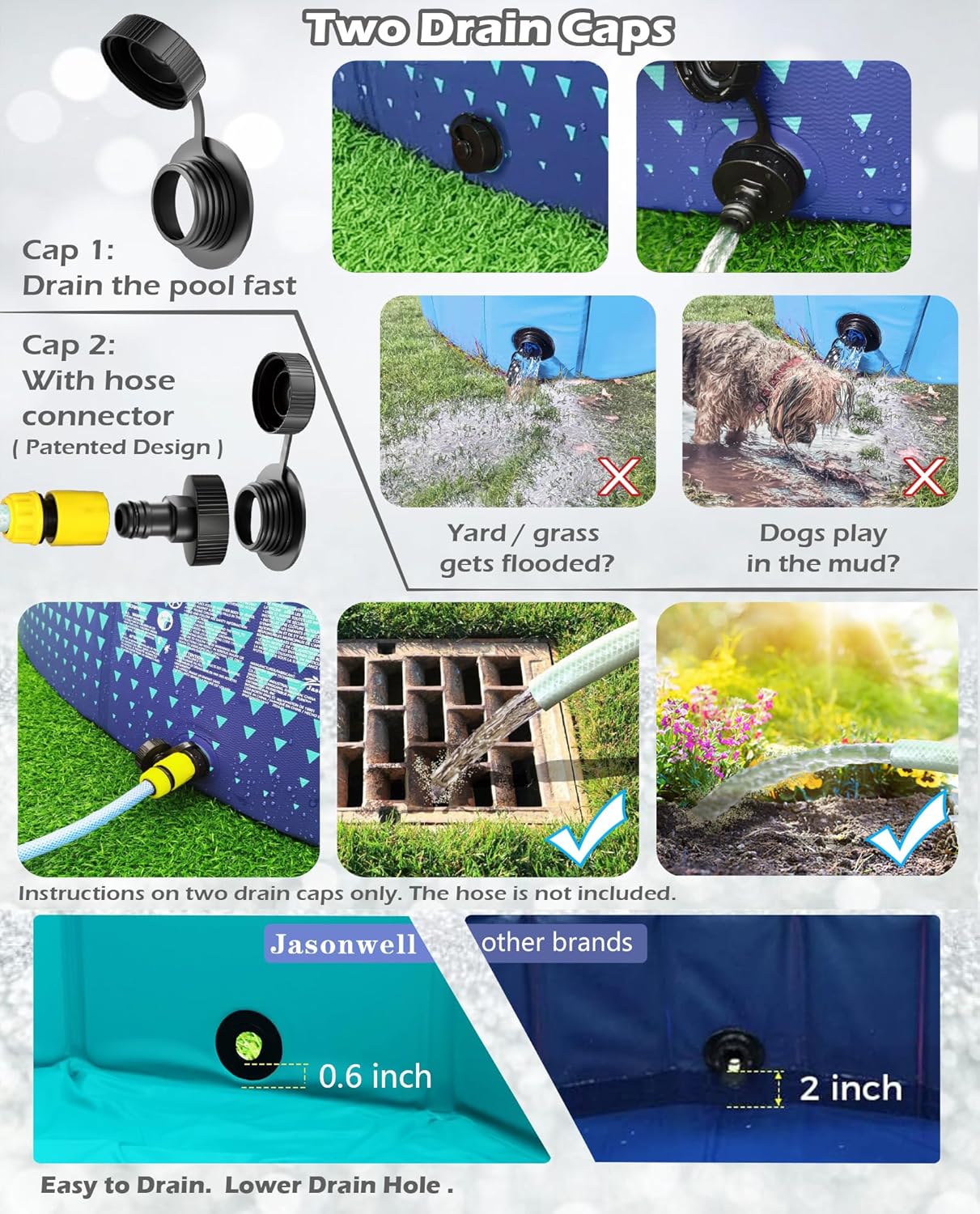 Thumbnail 3 de Jasonwell Foldable Dog Pool 63-Inch