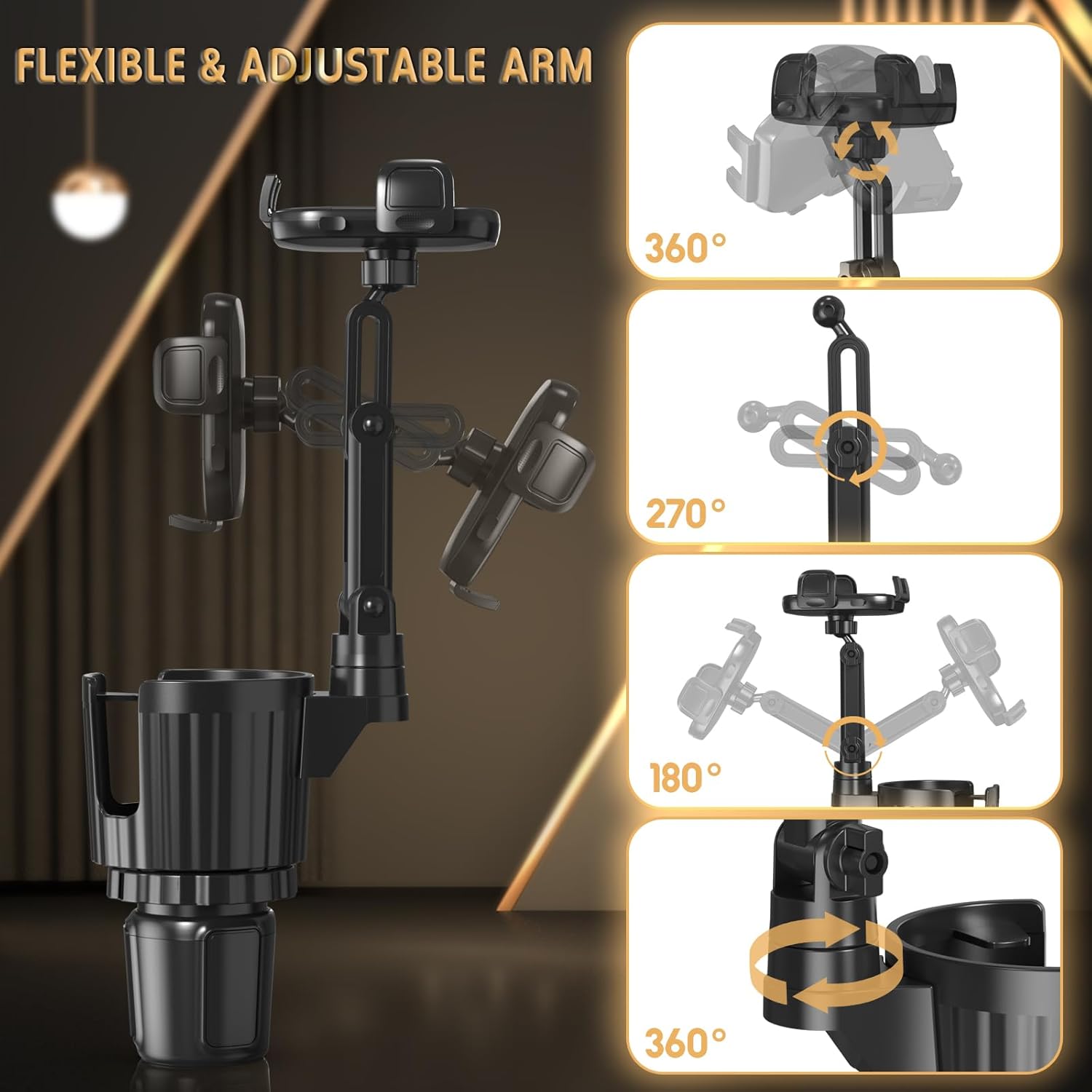 Thumbnail 4 de Universal Cup Holder Expander Phone Mount 360°