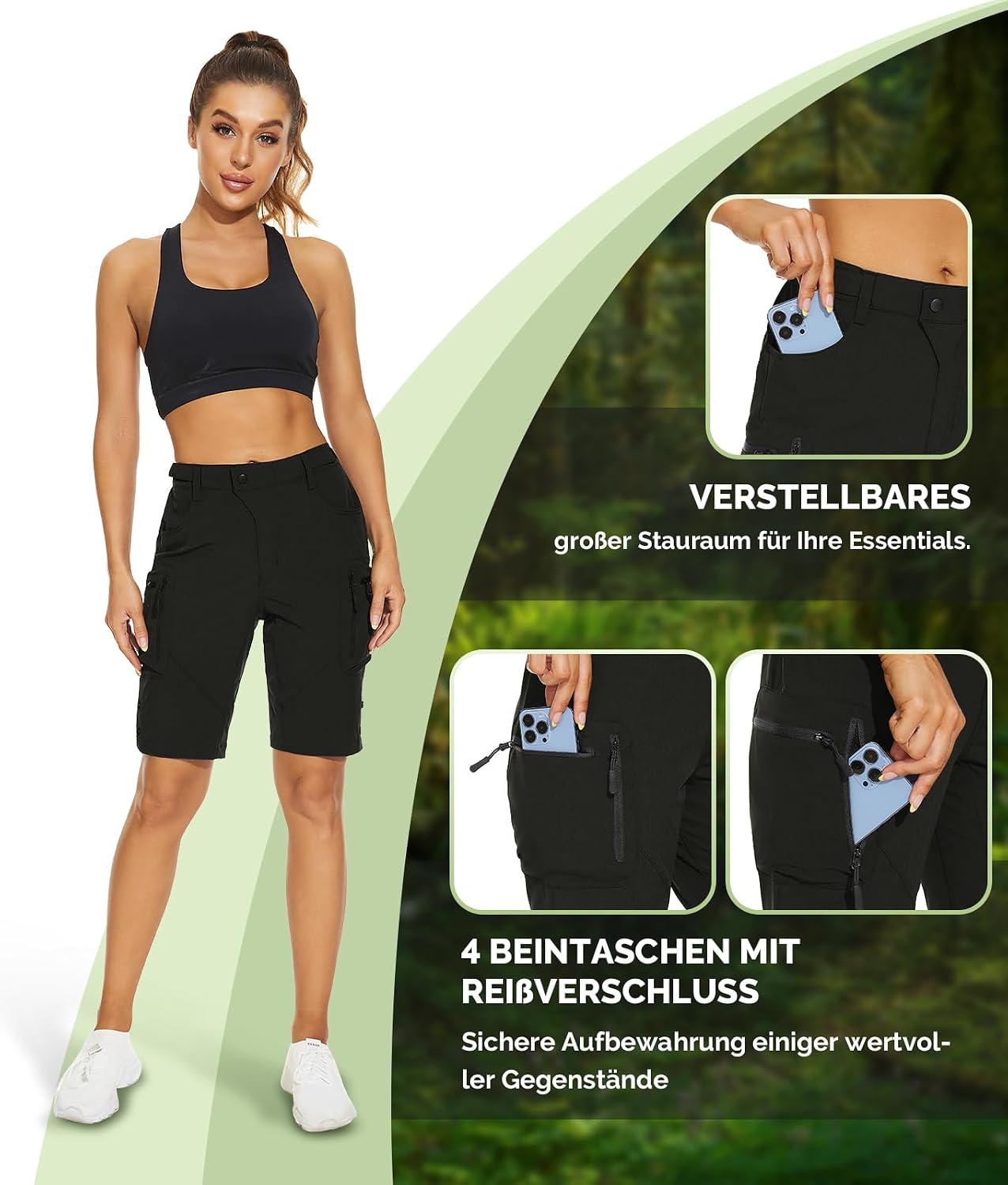 Thumbnail 2 de Cycorld Damen Fahrradhose Kurz – atmungsaktiv, 4-Way-Stretch, 6 Taschen