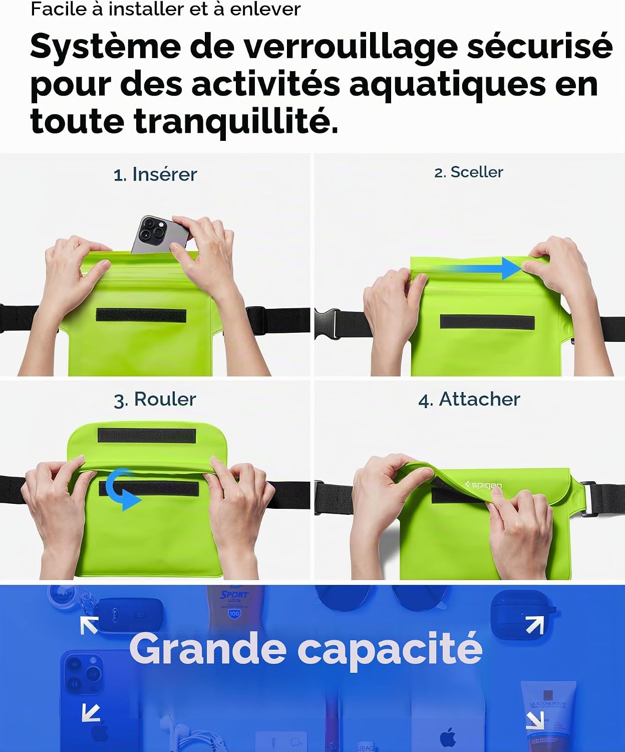 Thumbnail 5 de Spigen Aqua Shield, lot de 2 sacs IPX8, vert cactus