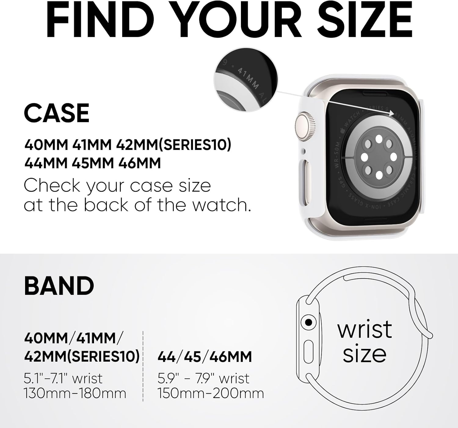 Thumbnail 1 de Joehwerr 3-in-1 40mm Apple Watch Strap, Case and 9H Glass Screen Protector – White