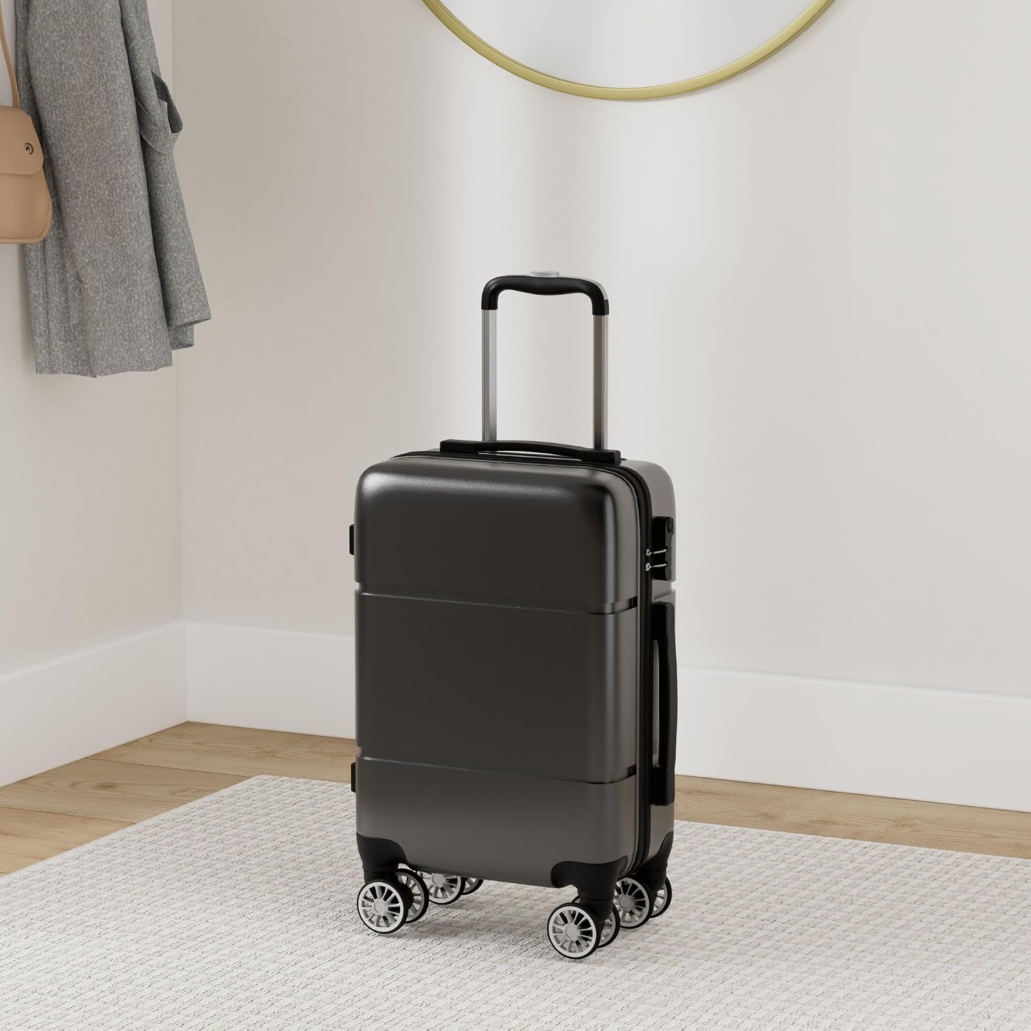Thumbnail 1 de Kono 20-inch Hard Shell Cabin Suitcase, 33L ABS, Grey