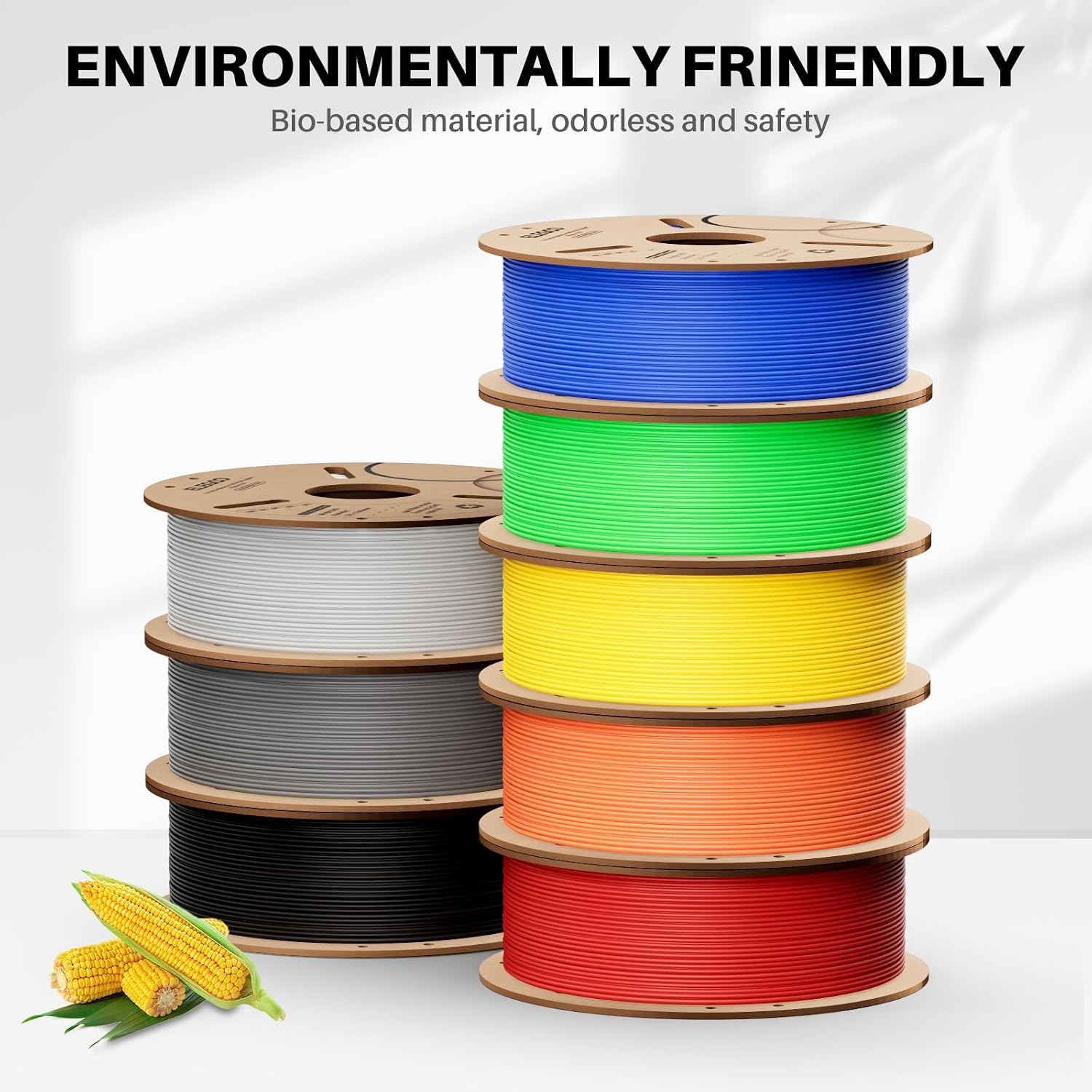 Detalle 1 de ELEGOO PLA+ 1.75 mm 3D Printer Filament, 4 kg, 4 Colours