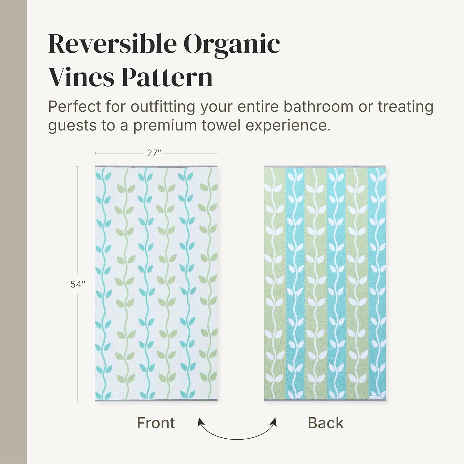 Thumbnail 5 de Modern Threads Natural Vine 6-Piece 100% Cotton Towel Set – Sage Green