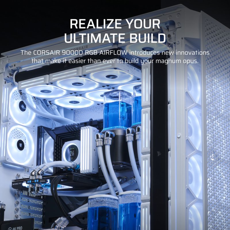 Detalle 2 de Corsair iCUE LINK 9000D RGB AIRFLOW Torre Full ATX blanca 🖥