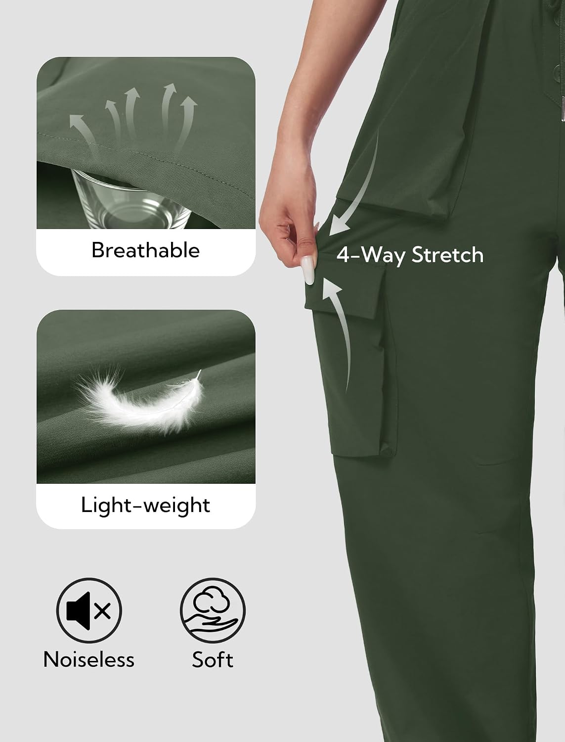 Detalle 2 de DLOODA Women's Cargo Pants