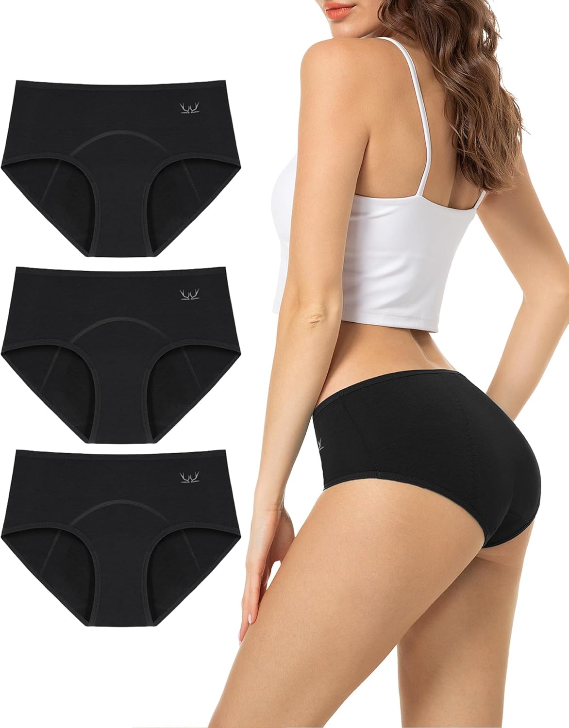 TANSTC culotte menstruelle 3 lots coton