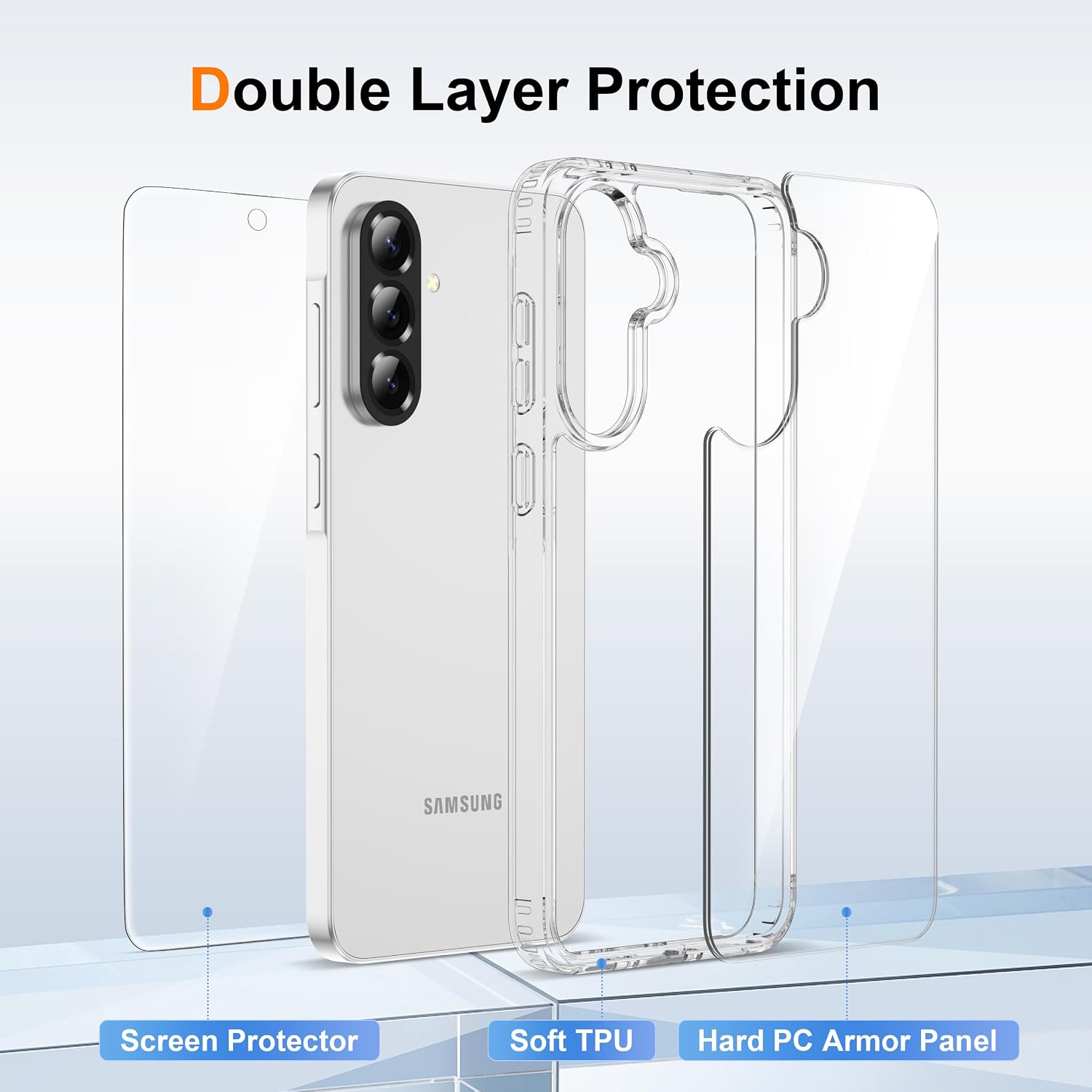 Detalle de ORETECH Coque Samsung A56/A36 transparente 2 verres