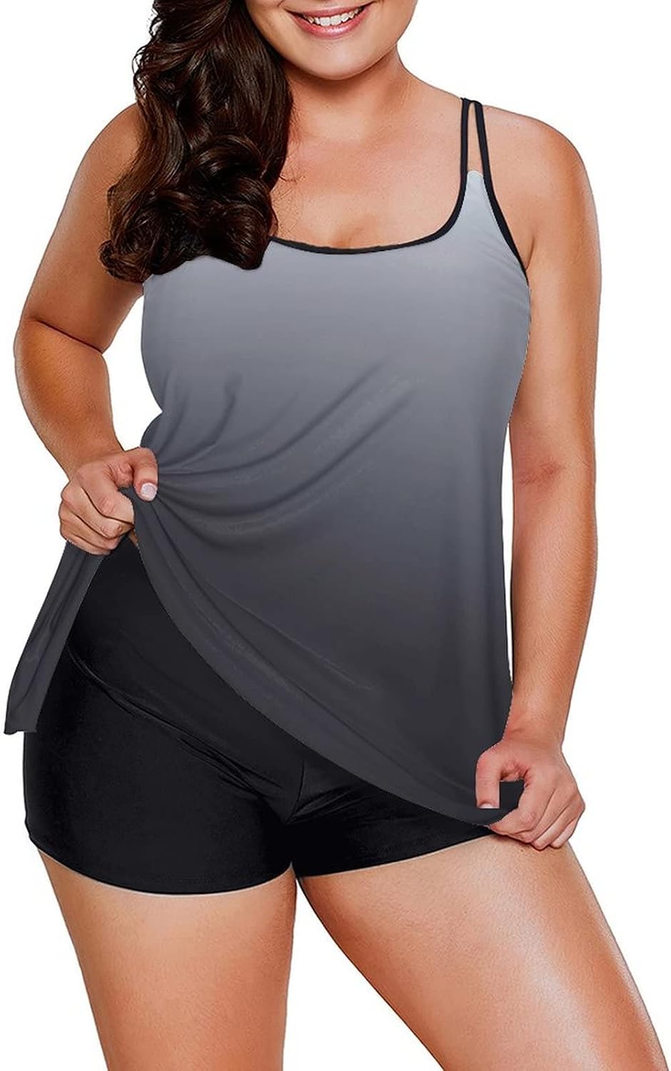 Detalle de wihnsinop Tankini Damen Bauchweg Bademode Set – Zweiteiler mit verstellbaren Trägern und abnehmbarem BH
