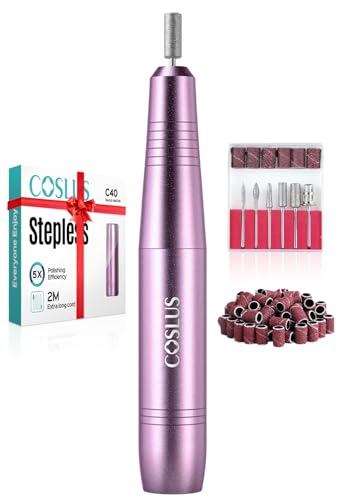 Detalle de COSLUS C40 Electric Nail Drill: Precise Dial Speed, USB-Powered for Home and Salon Use