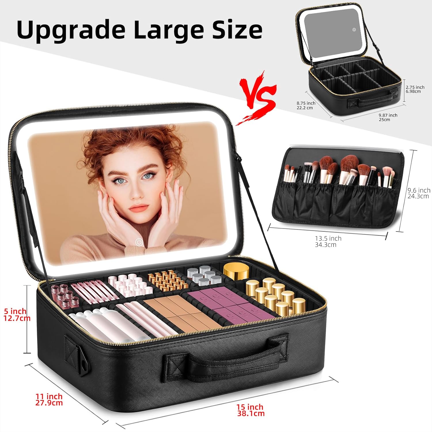 Thumbnail 1 de Upgraded Large Travel Makeup Bag with Mirror