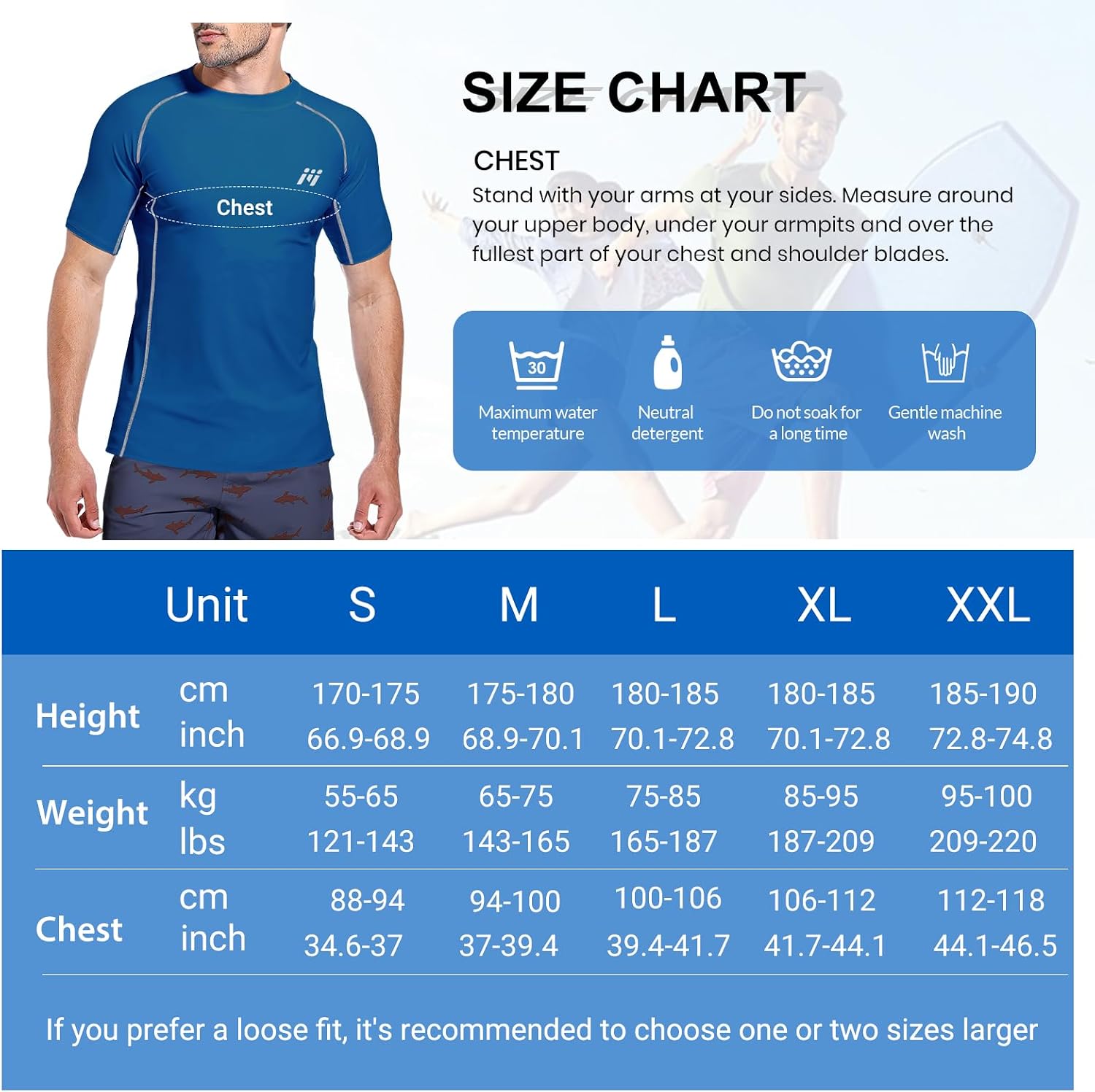 Thumbnail 5 de MEETWEE Rashguard Homme UPF 50+ – Haut de Bain Anti-UV à manches courtes/longues, séchage rapide