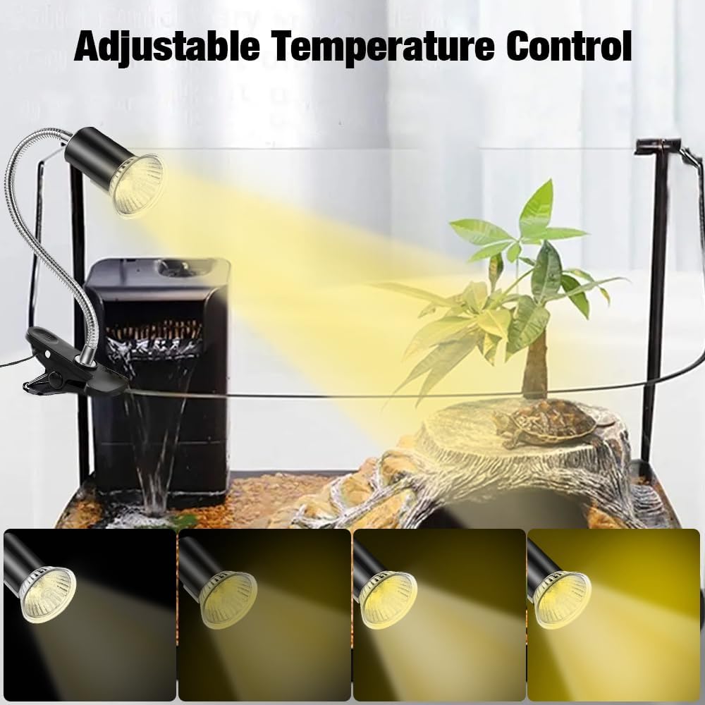 Detalle de mizikuu Tortoise Heat Lamp 50W Reptile Kit with 360° Rotating Clip (E27)