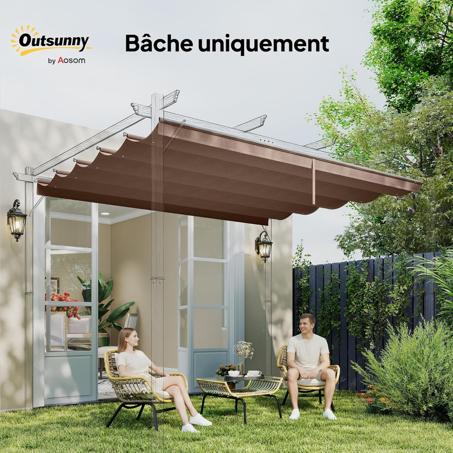 Thumbnail 6 de Toile de toit Outsunny 350 x 260 cm