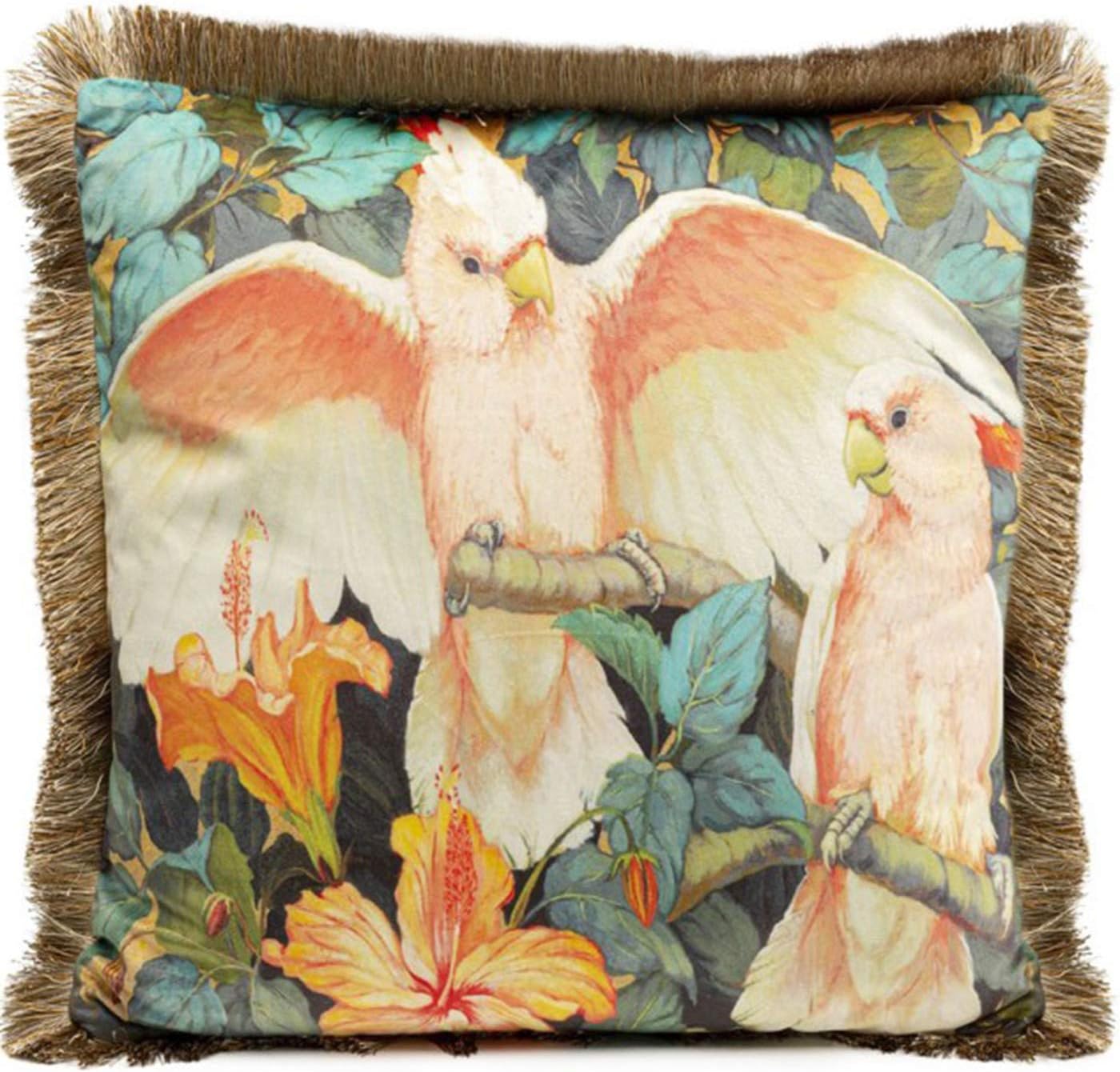 Detalle de Kare Design cuscino decorativo Parrots 45x45 cm – motivo jungle multicolore