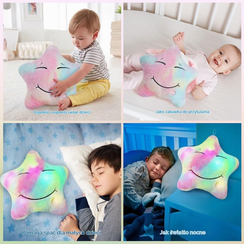 Detalle de Ainiv Cuscino a Forma di Stella a LED – poduszka świecąca 40 × 36 cm